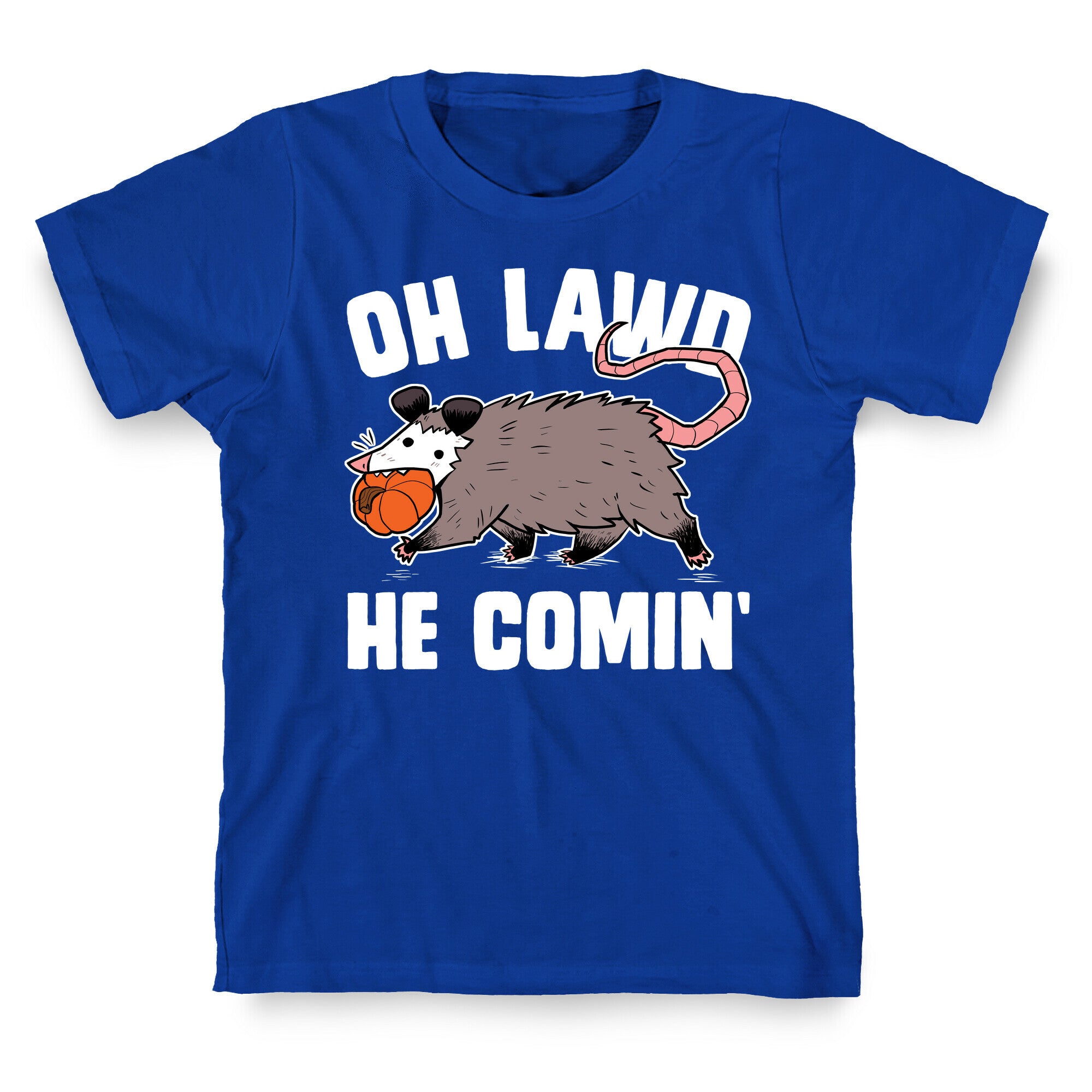 Oh Lawd He Comin' Pumpkin Possum T-Shirt