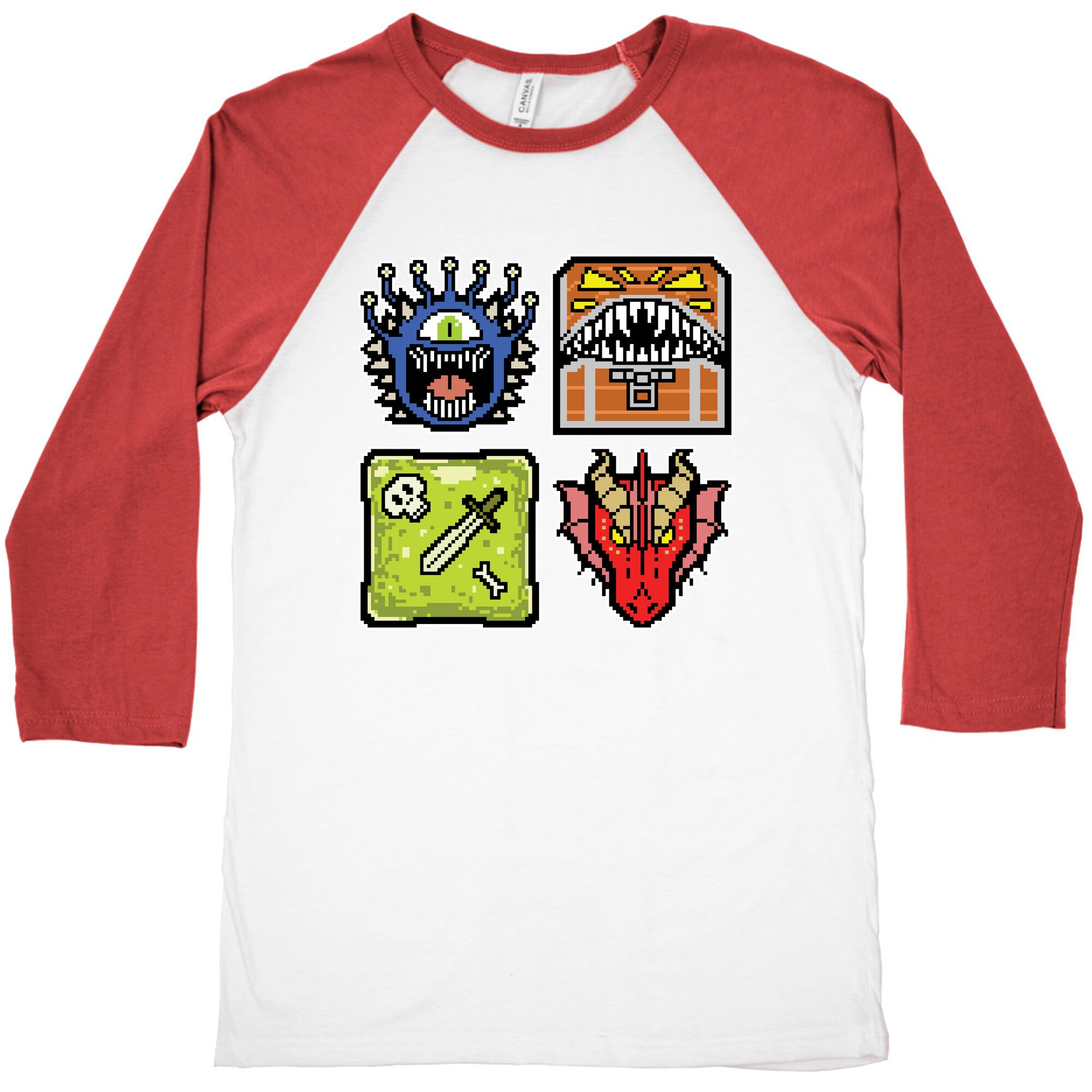 Pixel DnD Monsters Baseball Tee