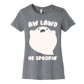 Aw Lawd He Spoopin' Ghost Parody White Print Women's Cotton Tee