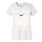 Aw Lawd He Spoopin' Ghost Parody White Print Women's Cotton Tee