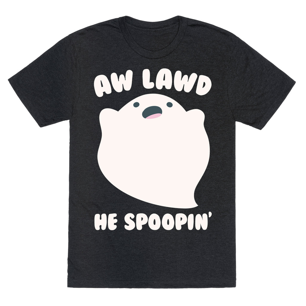 Aw Lawd He Spoopin' Ghost Parody White Print Unisex Triblend Tee