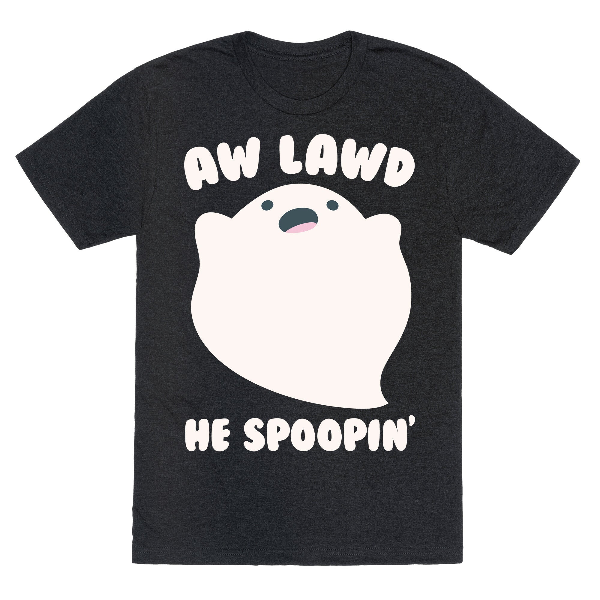 Aw Lawd He Spoopin' Ghost Parody White Print Unisex Triblend Tee