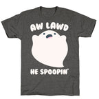 Aw Lawd He Spoopin' Ghost Parody White Print Unisex Triblend Tee