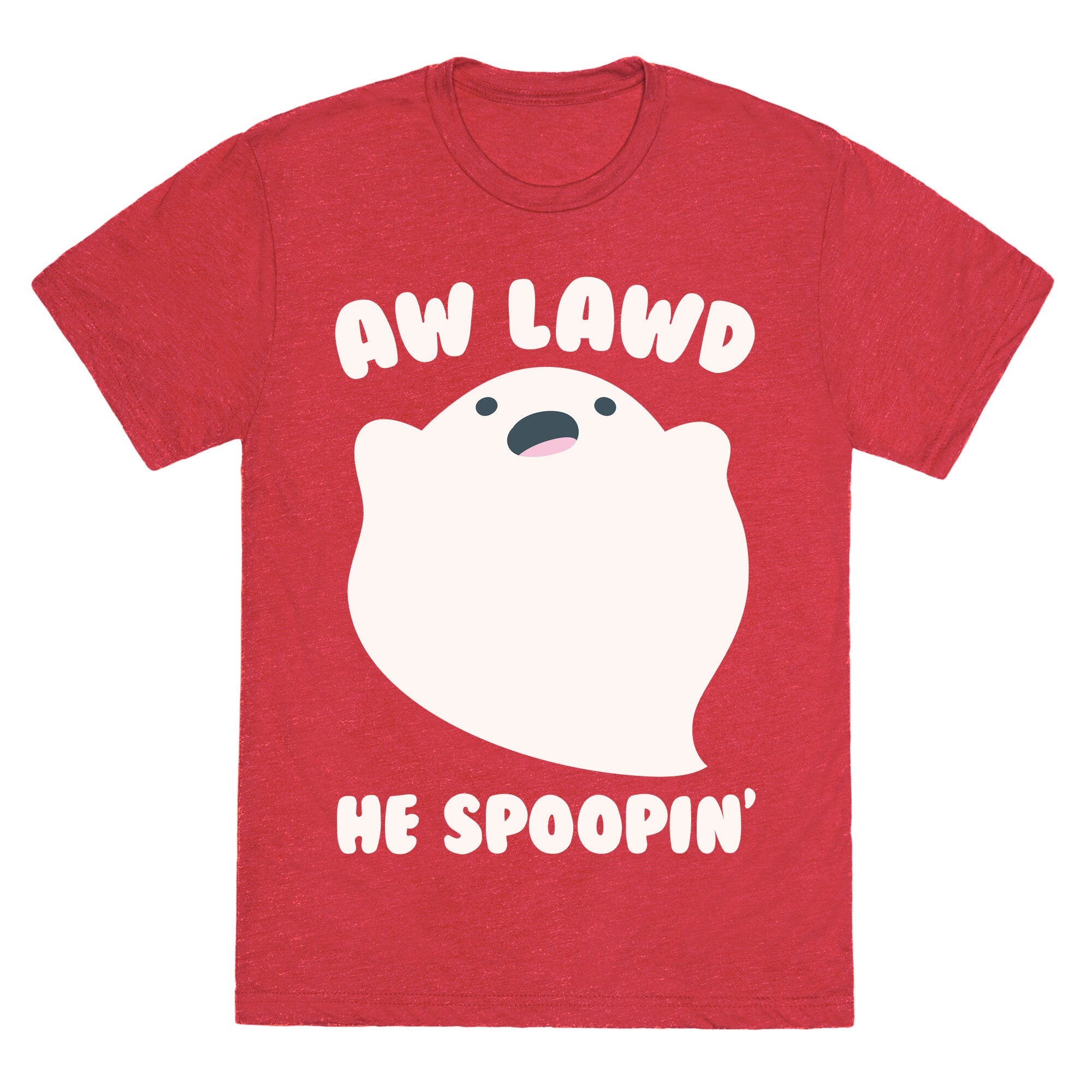 Aw Lawd He Spoopin' Ghost Parody White Print Unisex Triblend Tee
