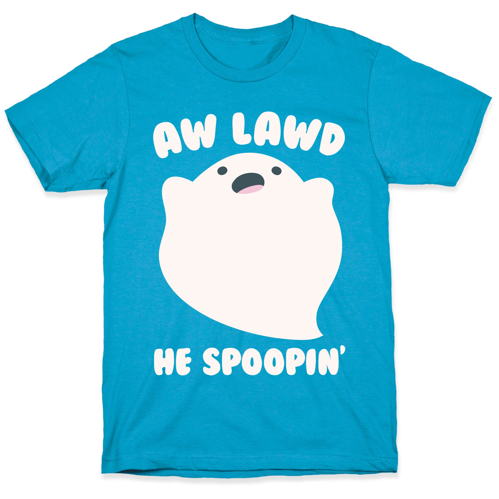 Aw Lawd He Spoopin' Ghost Parody White Print Unisex Triblend Tee
