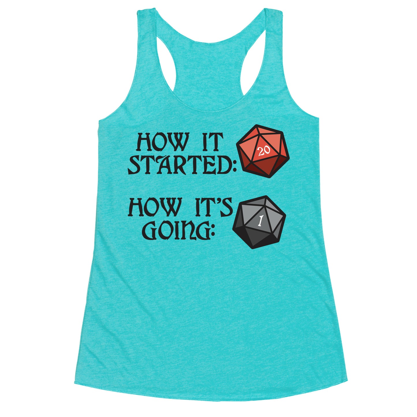 How It Started How It's Going DnD Racerback Tank