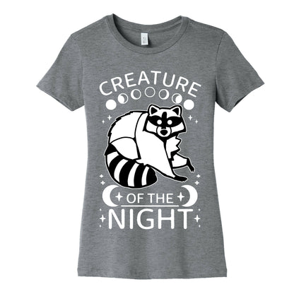 Creature Of The Night Raccoon Women's Cotton Tee