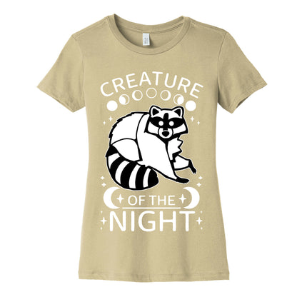 Creature Of The Night Raccoon Women's Cotton Tee