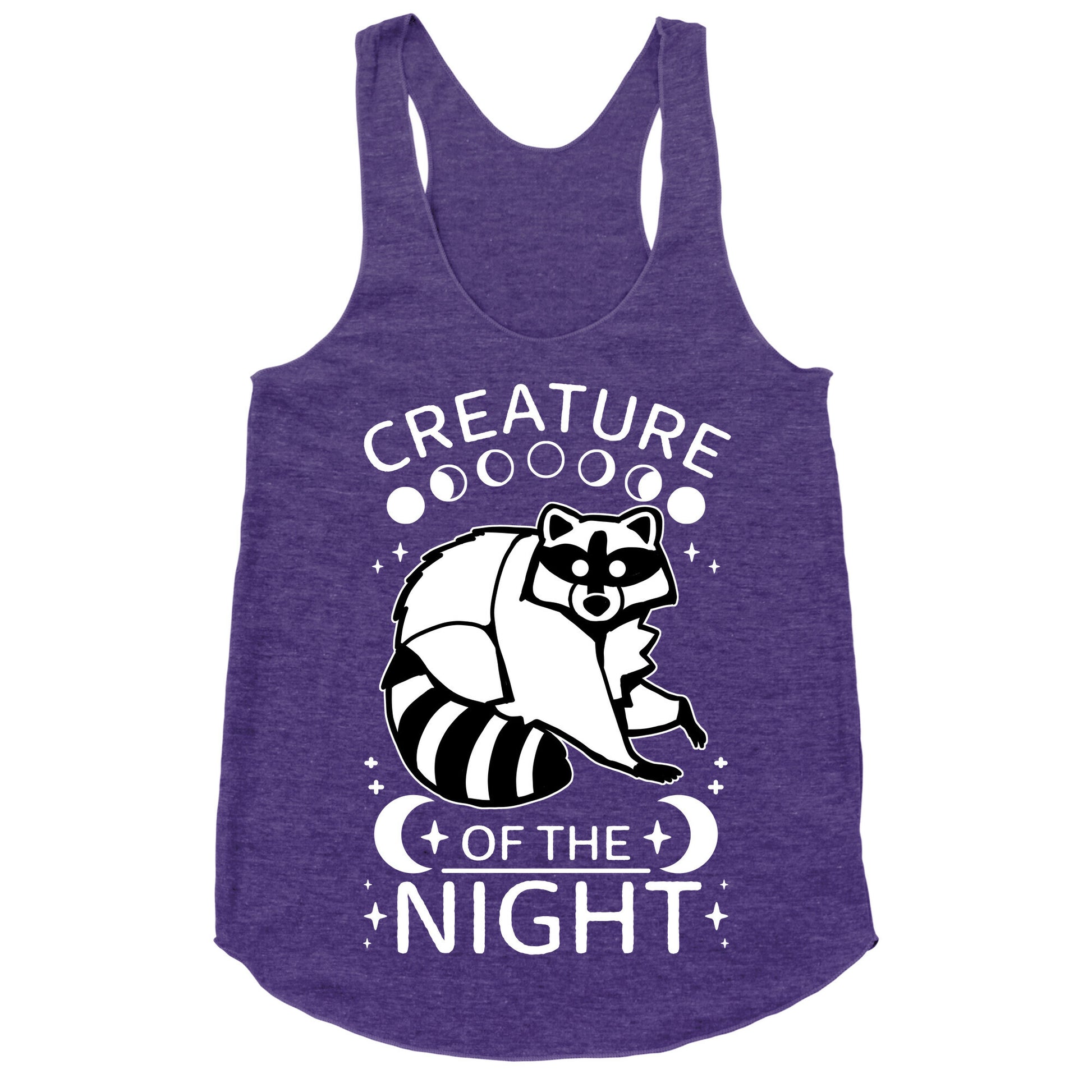 Creature Of The Night Raccoon Racerback Tank