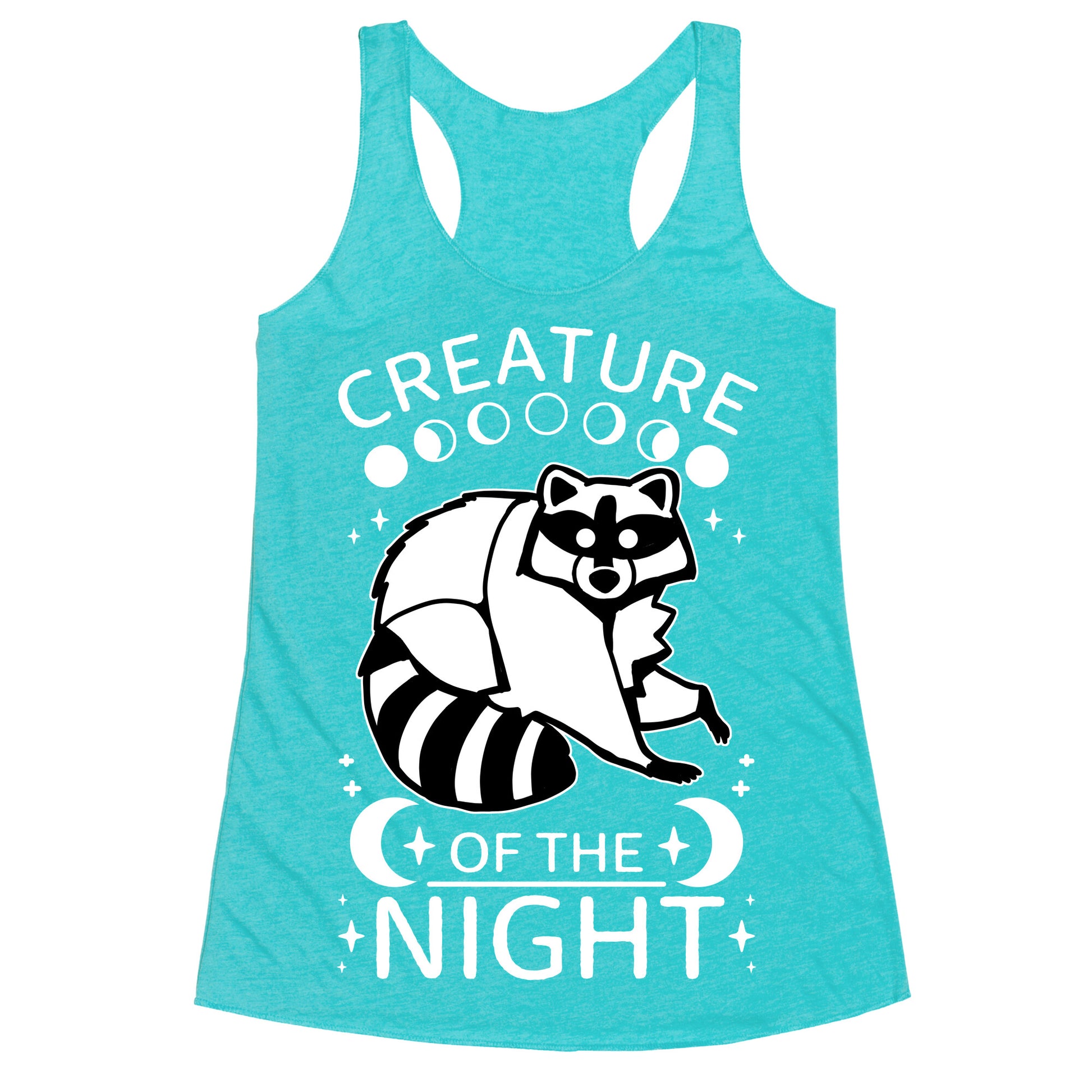 Creature Of The Night Raccoon Racerback Tank