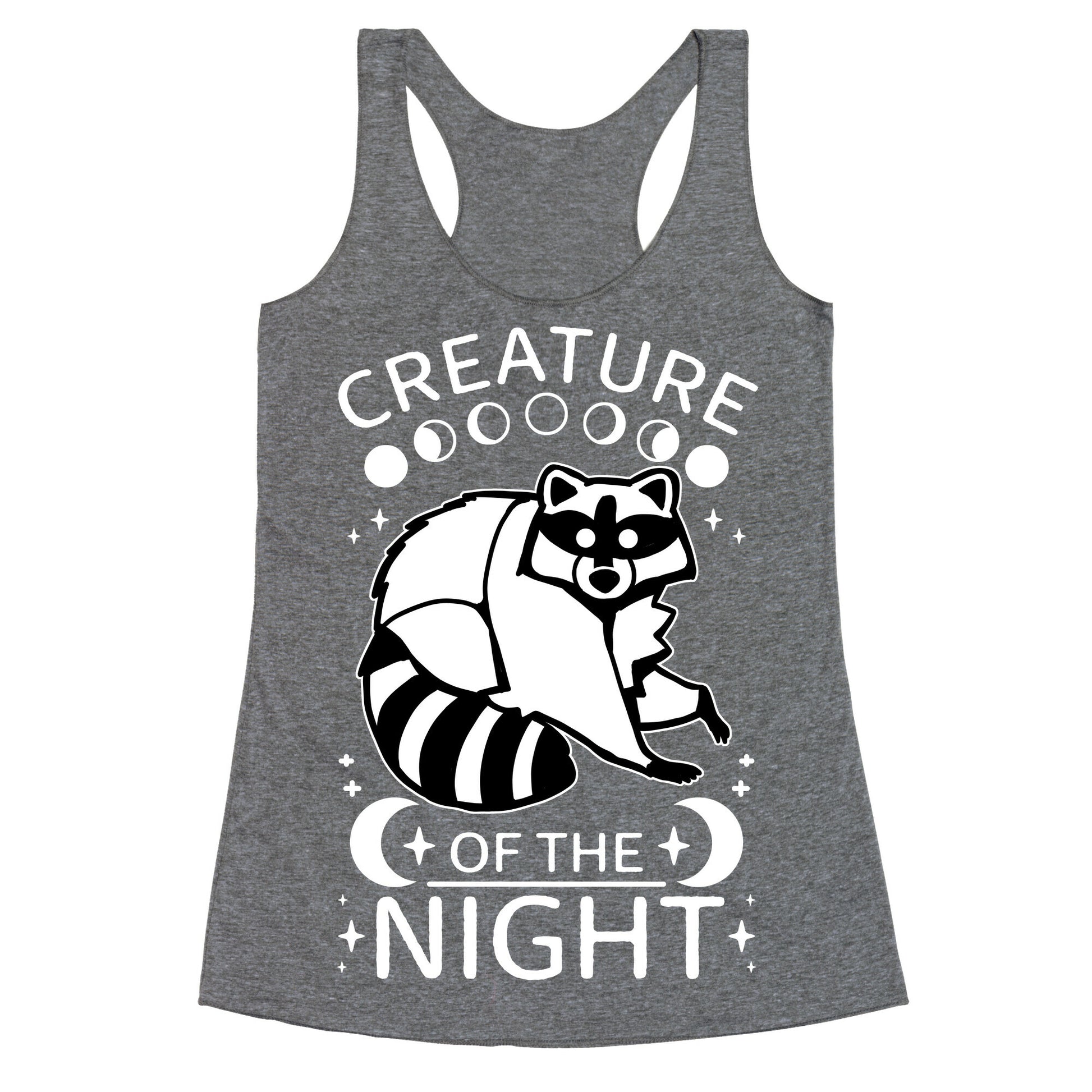 Creature Of The Night Raccoon Racerback Tank