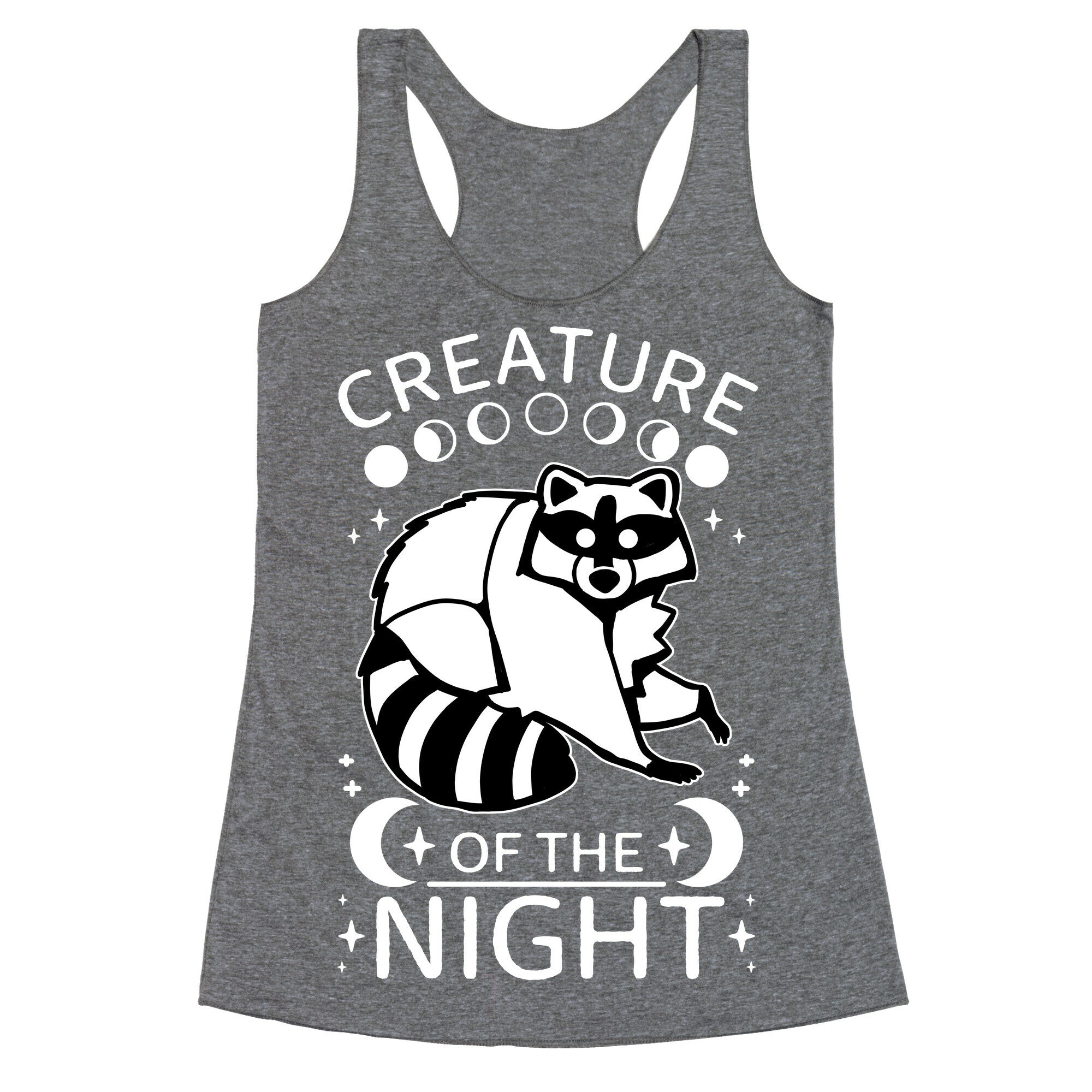 Creature Of The Night Raccoon Racerback Tank