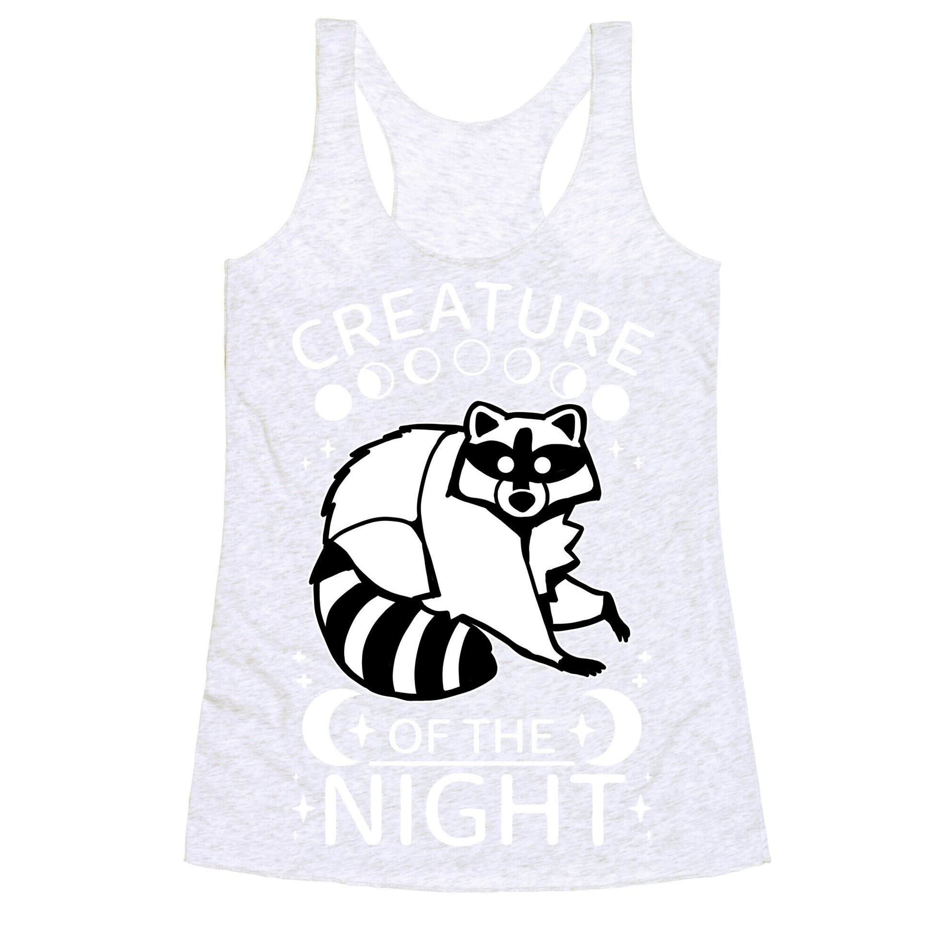 Creature Of The Night Raccoon Racerback Tank