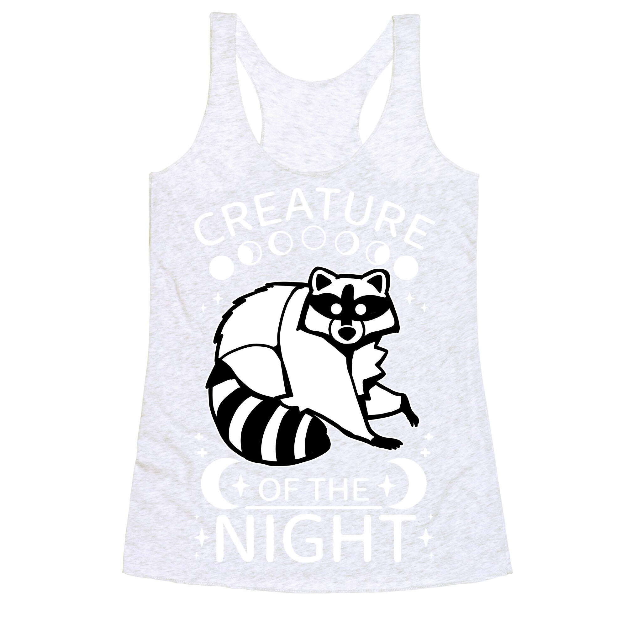 Creature Of The Night Raccoon Racerback Tank