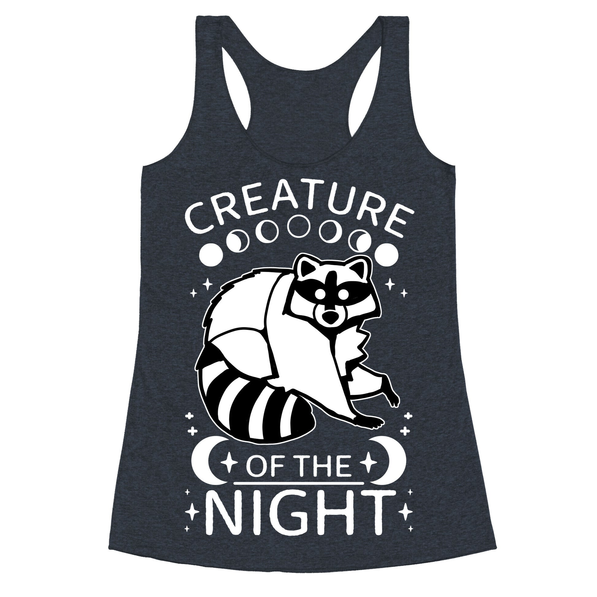 Creature Of The Night Raccoon Racerback Tank