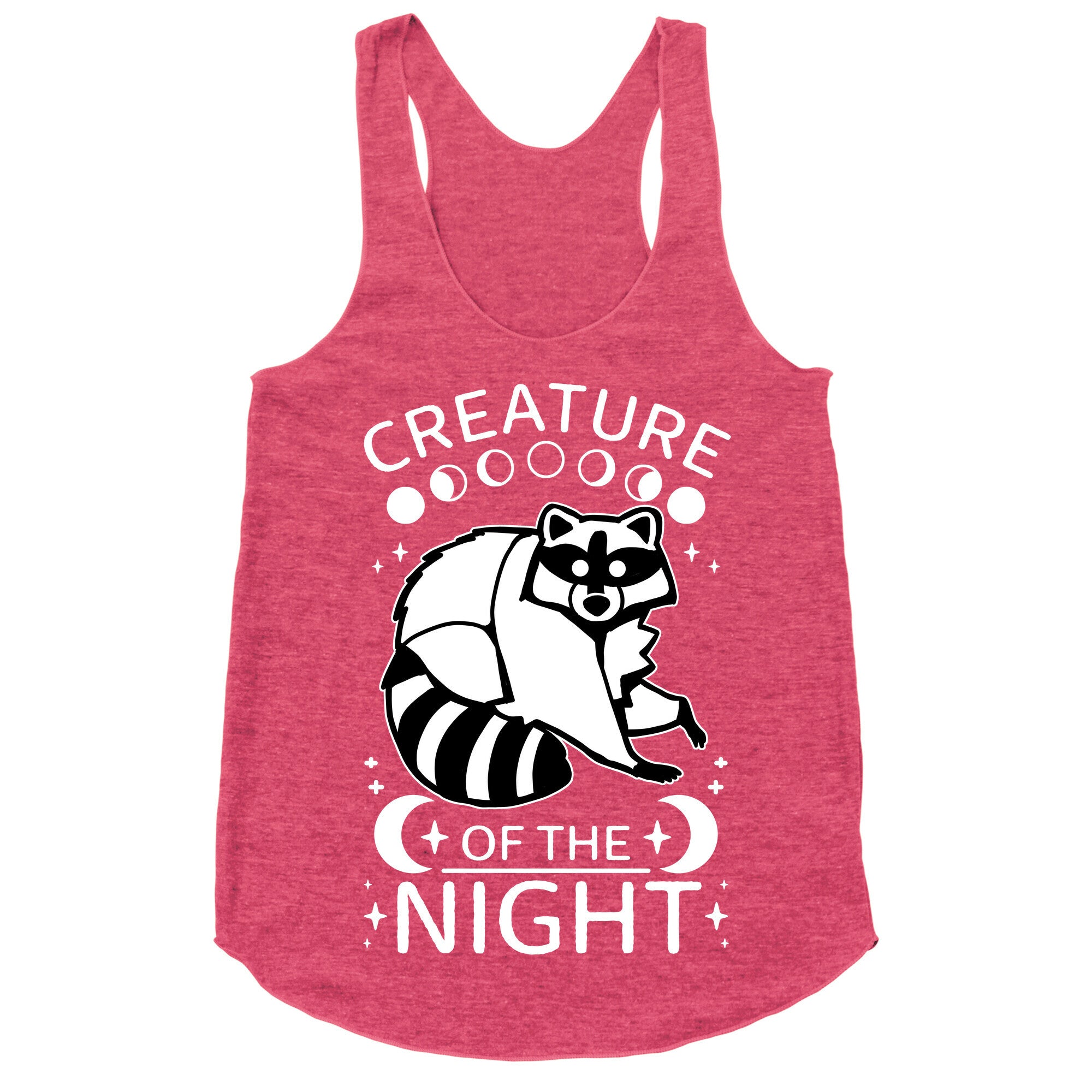 Creature Of The Night Raccoon Racerback Tank