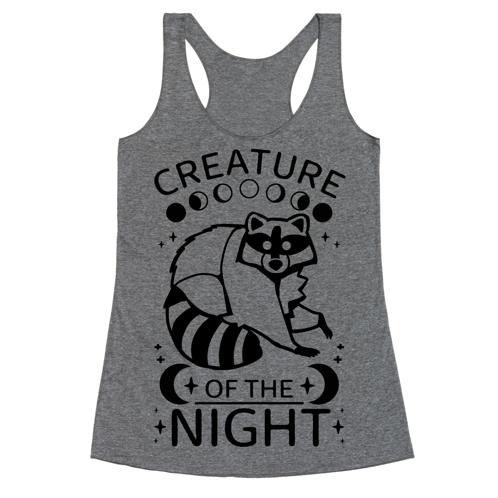 Creature Of The Night Raccoon Racerback Tank