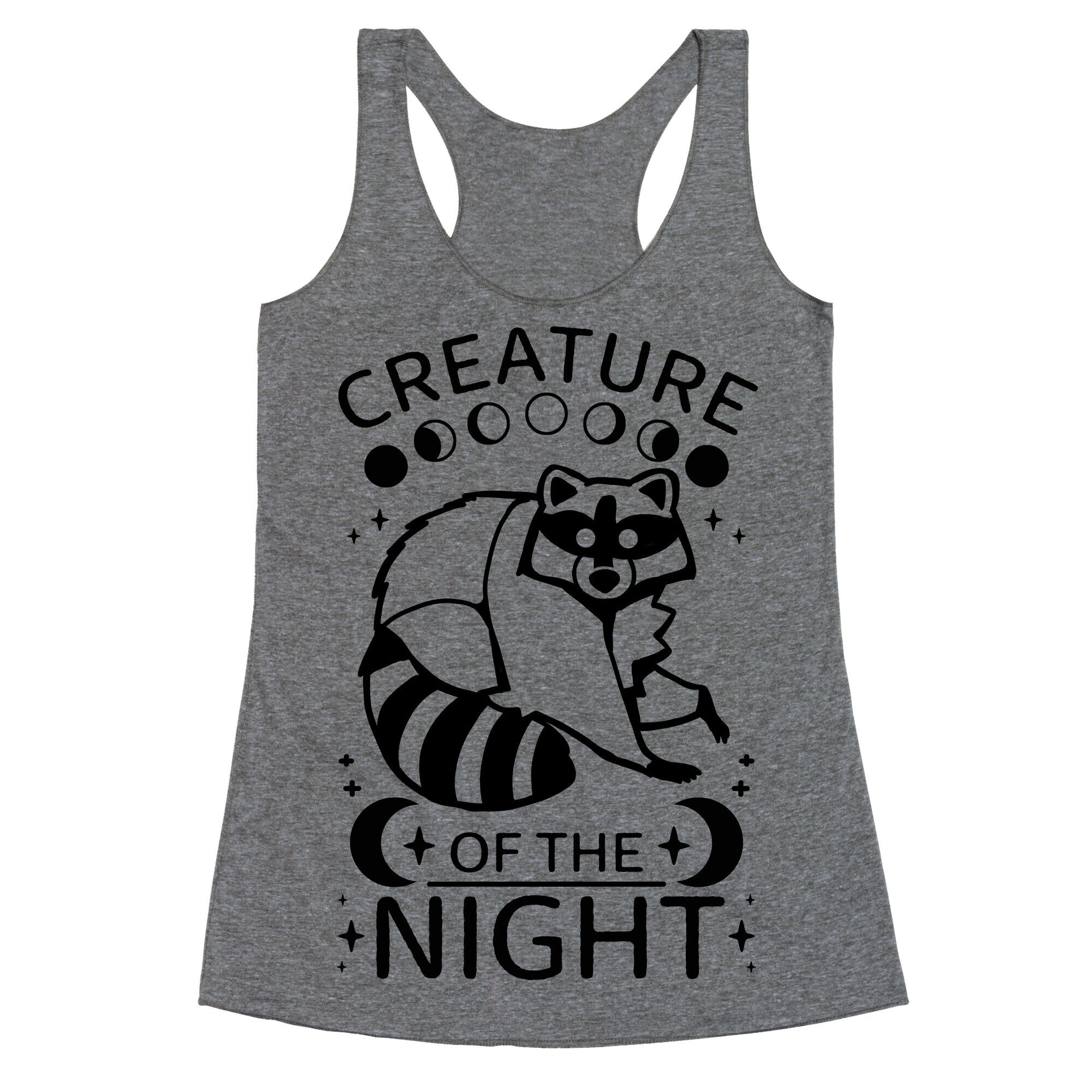Creature Of The Night Raccoon Racerback Tank