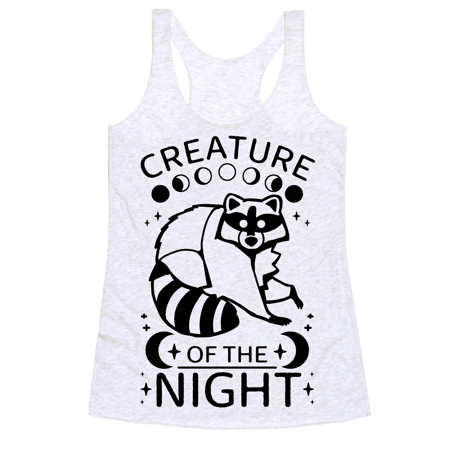 Creature Of The Night Raccoon Racerback Tank
