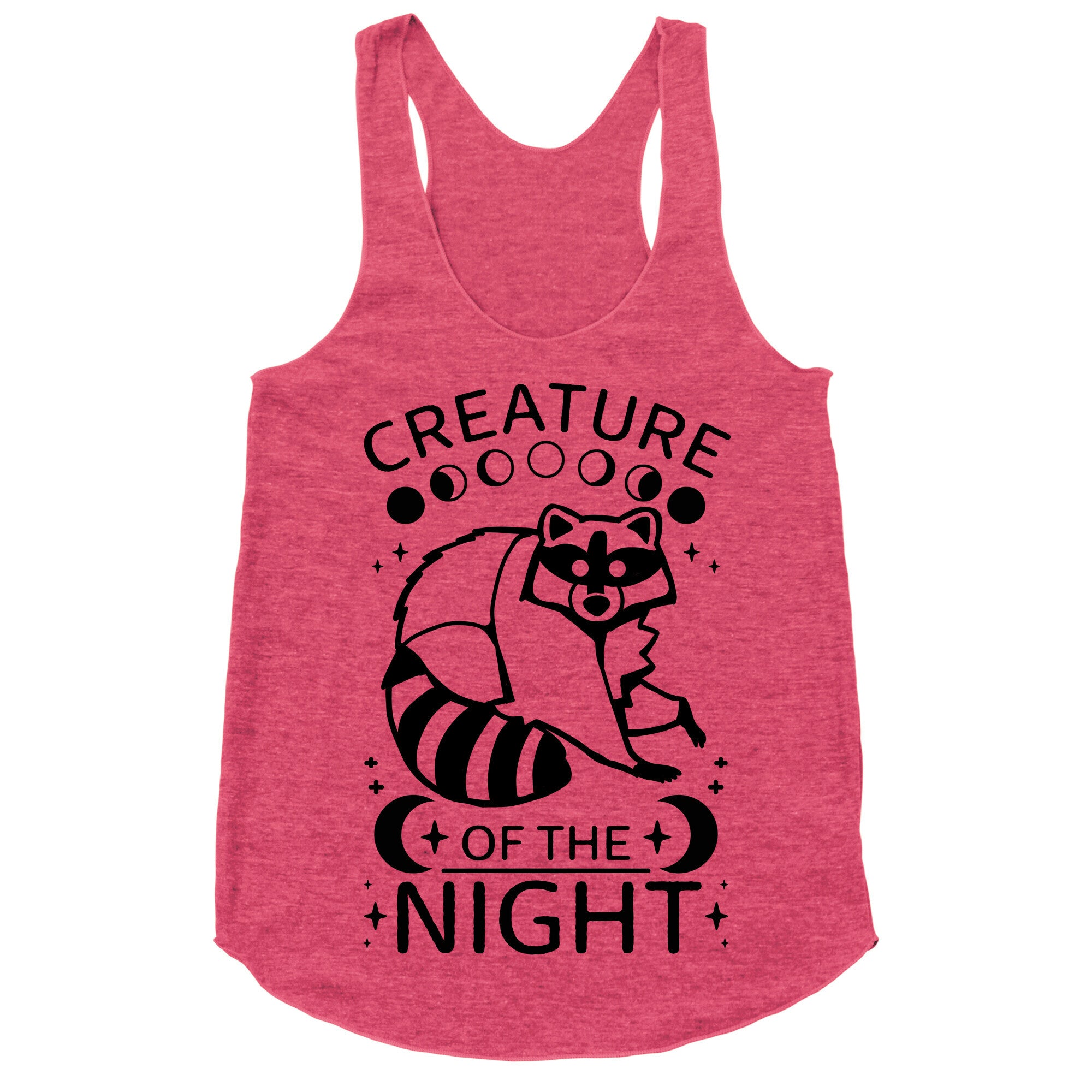 Creature Of The Night Raccoon Racerback Tank