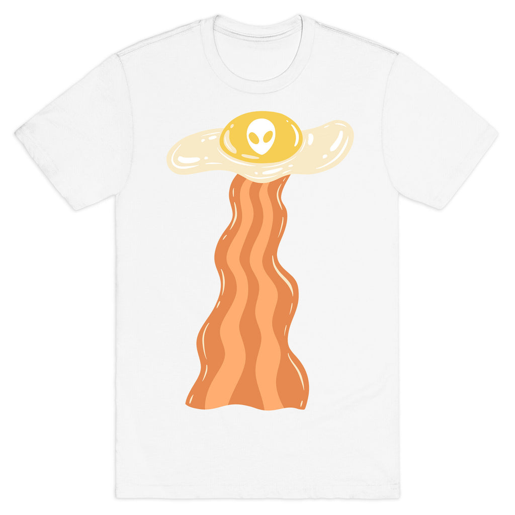 Bacon and Egg UFO Abduction T-Shirt