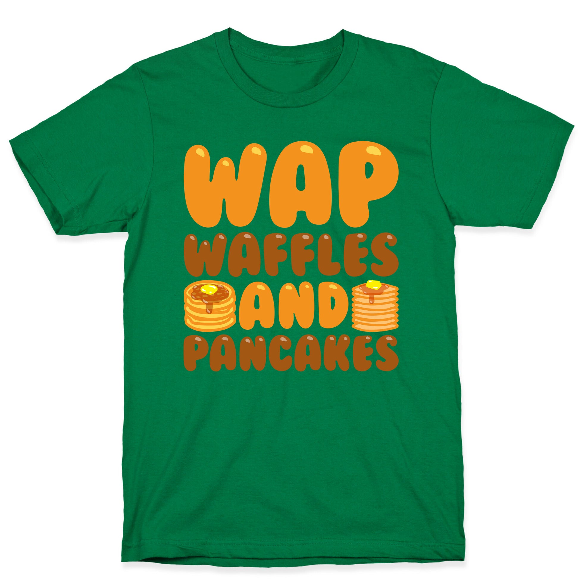 Waffles And Pancakes WAP Parody White Print T-Shirt