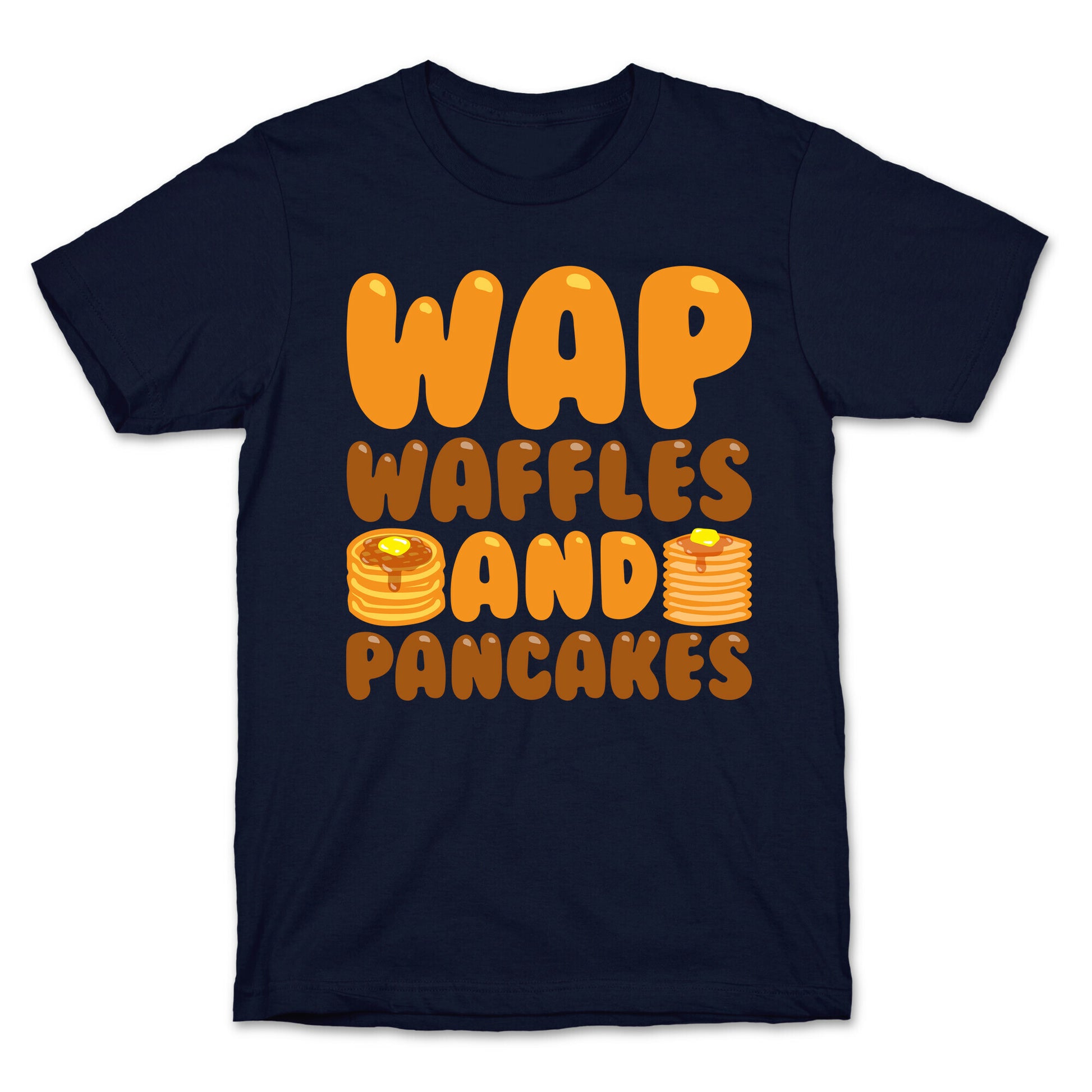 Waffles And Pancakes WAP Parody White Print T-Shirt
