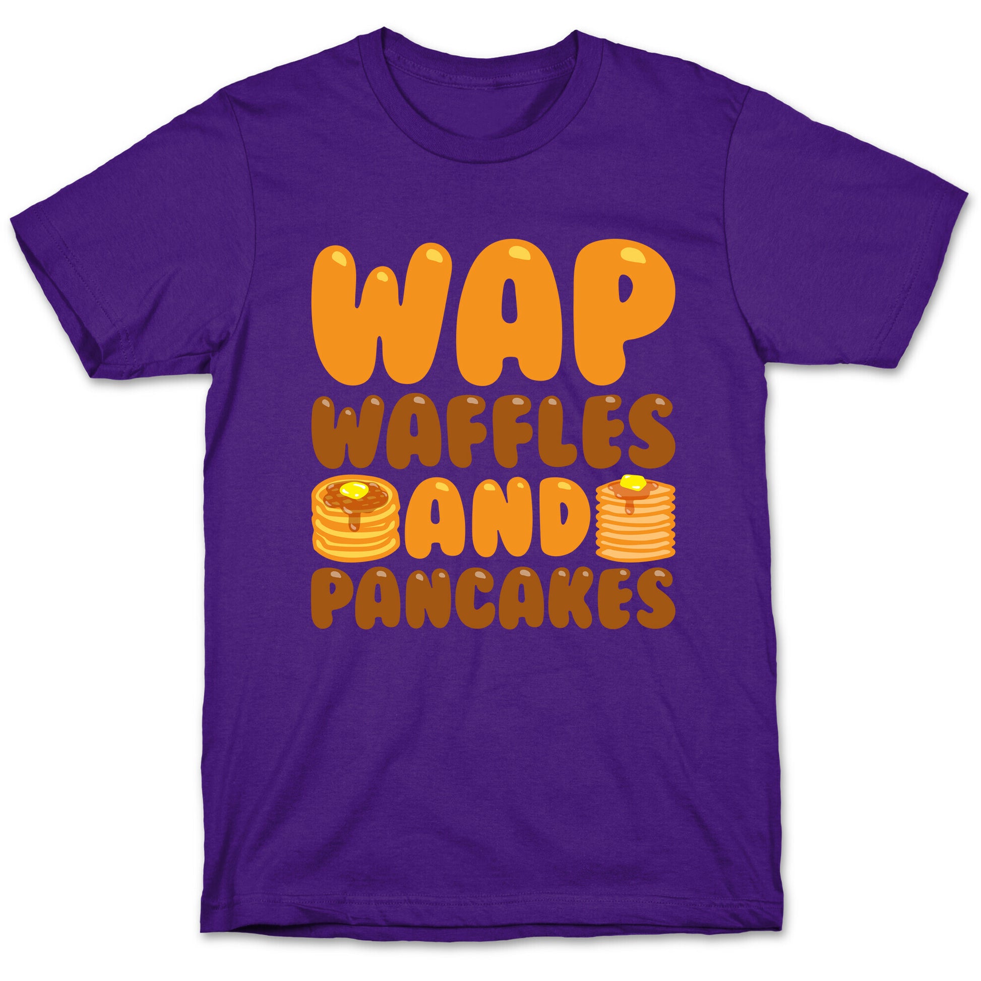 Waffles And Pancakes WAP Parody White Print T-Shirt