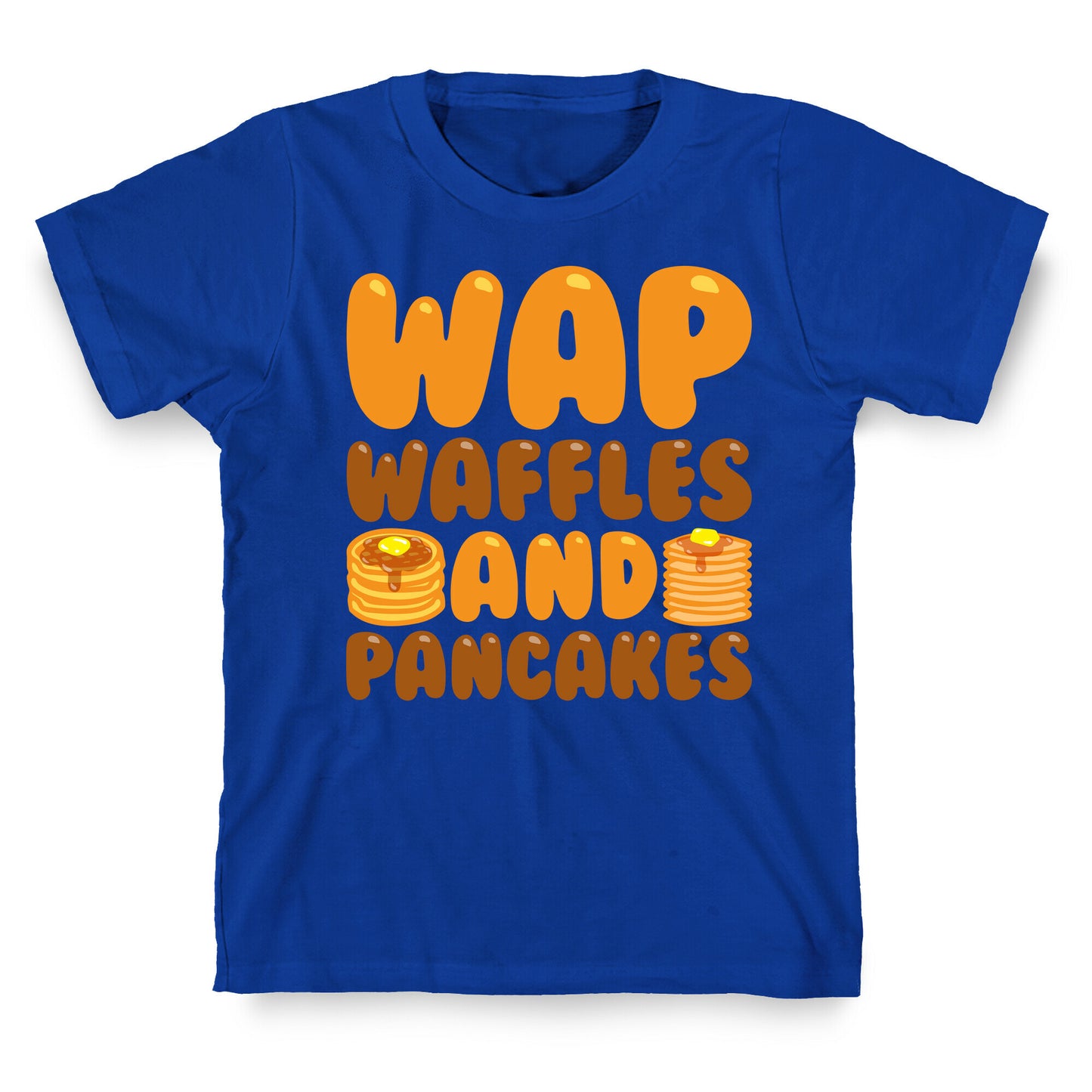 Waffles And Pancakes WAP Parody White Print T-Shirt