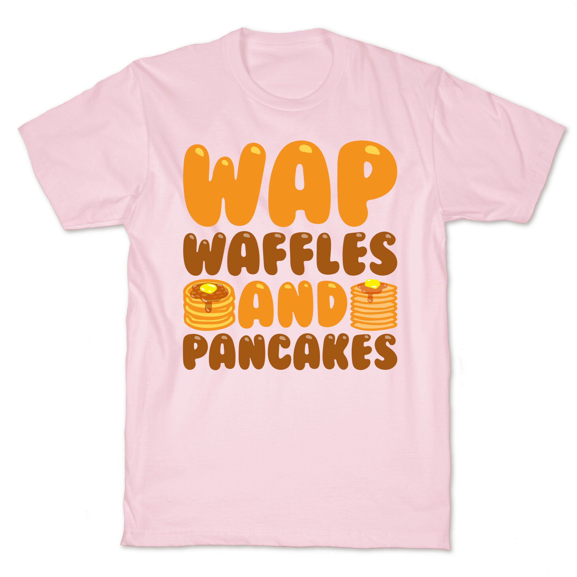 Waffles And Pancakes WAP Parody White Print T-Shirt