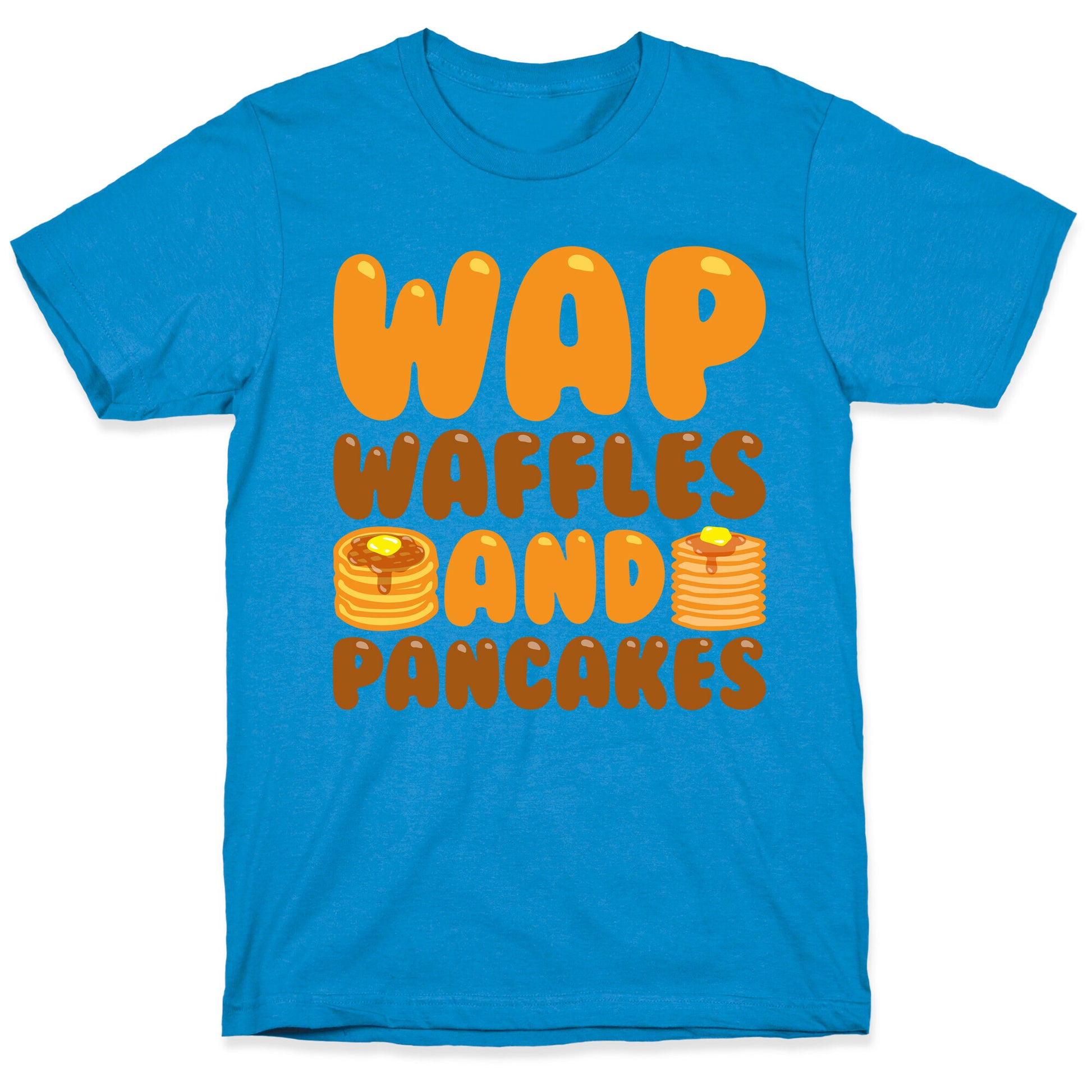 Waffles And Pancakes WAP Parody White Print T-Shirt