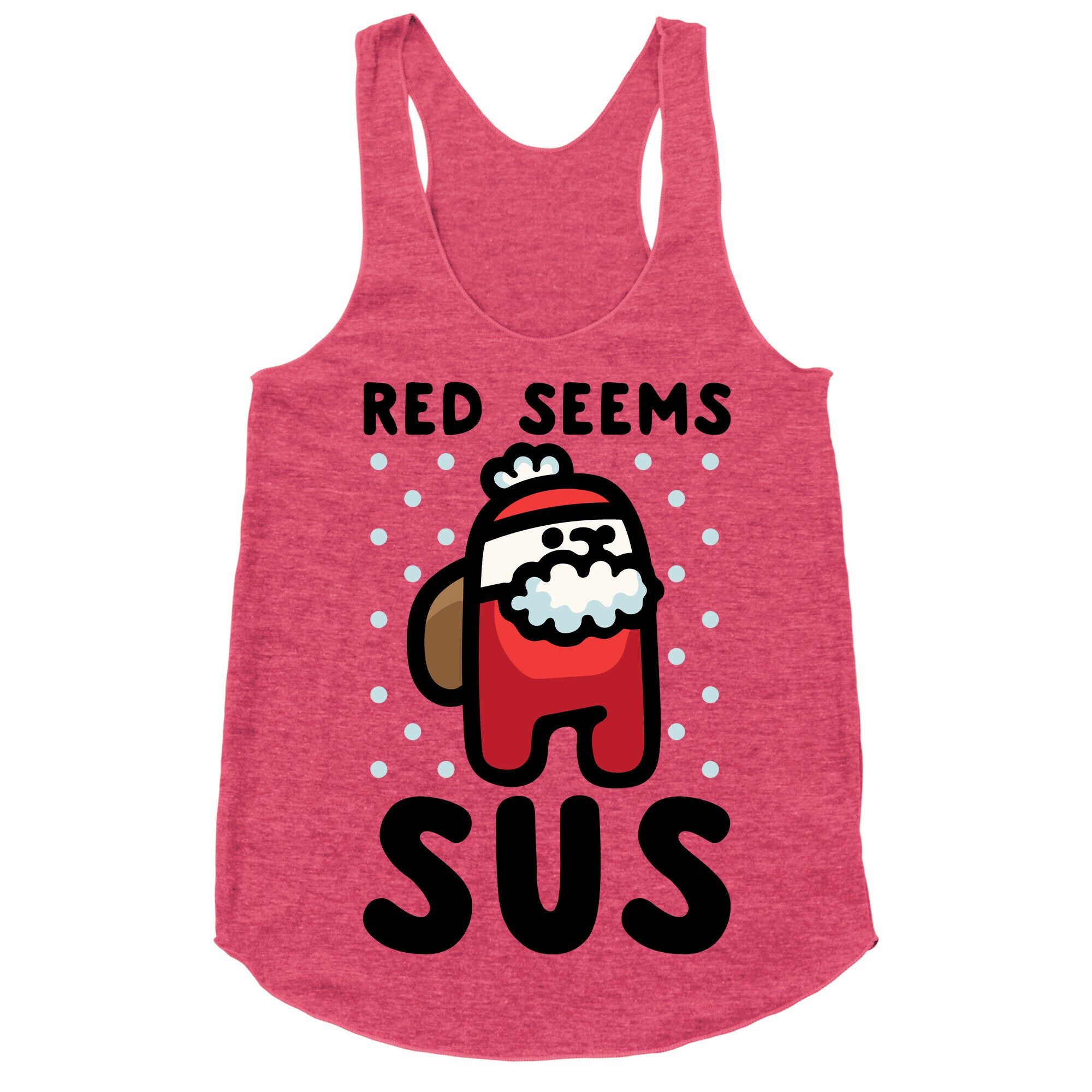 Red Seems Sus Santa Parody Racerback Tank