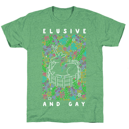 Elusive And Gay Unicorn  Unisex Triblend Tee