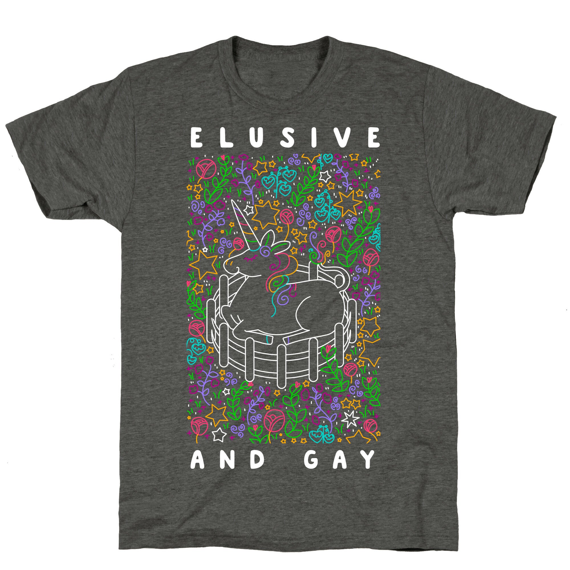 Elusive And Gay Unicorn  Unisex Triblend Tee