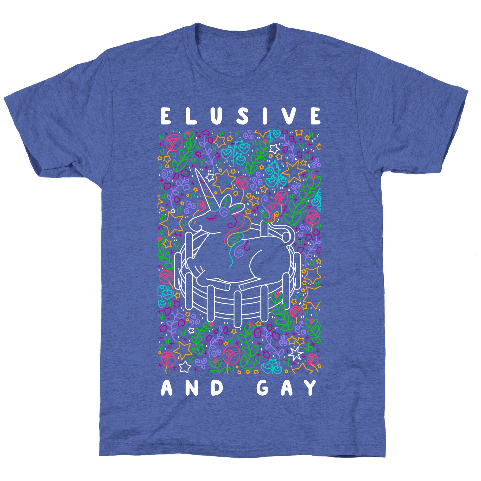 Elusive And Gay Unicorn  Unisex Triblend Tee