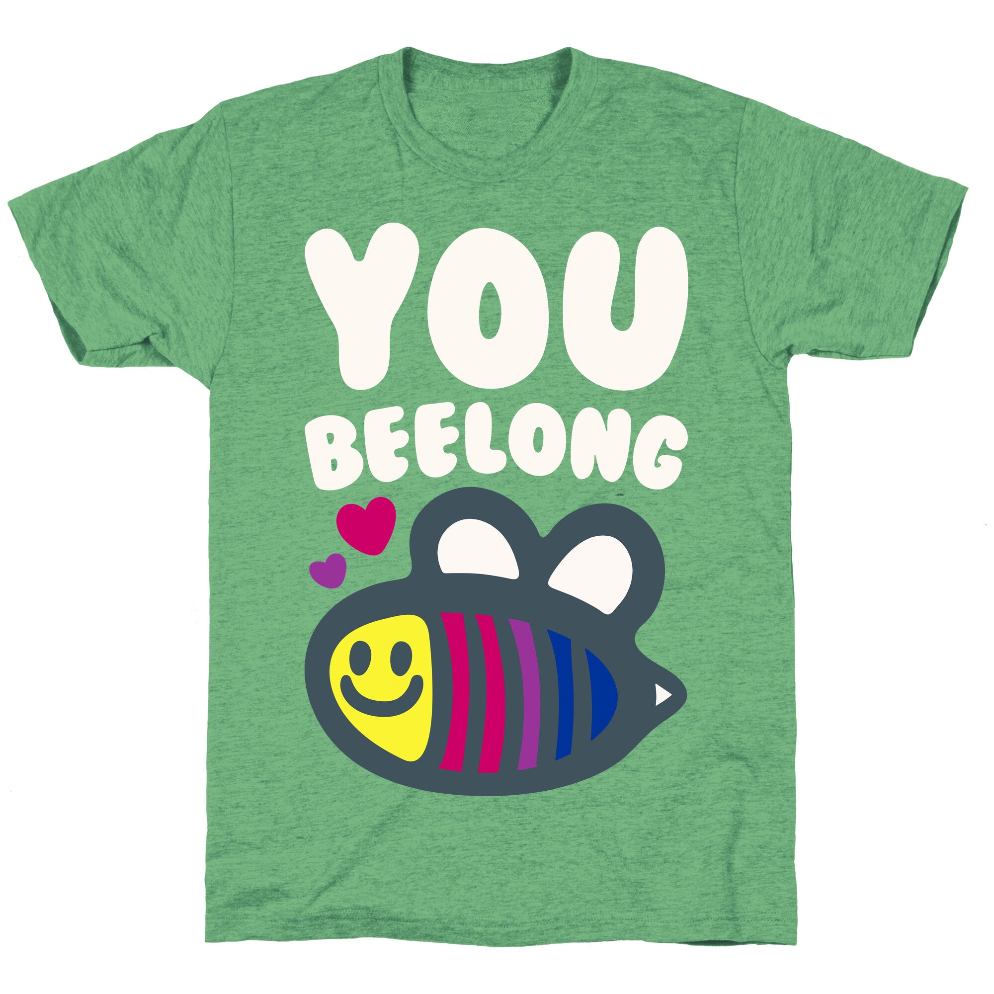 You Belong Bisexual Pride White Print Unisex Triblend Tee
