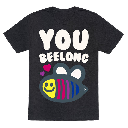 You Belong Bisexual Pride White Print Unisex Triblend Tee