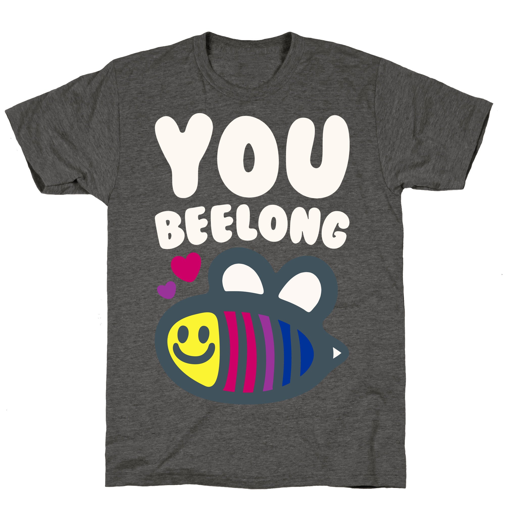 You Belong Bisexual Pride White Print Unisex Triblend Tee