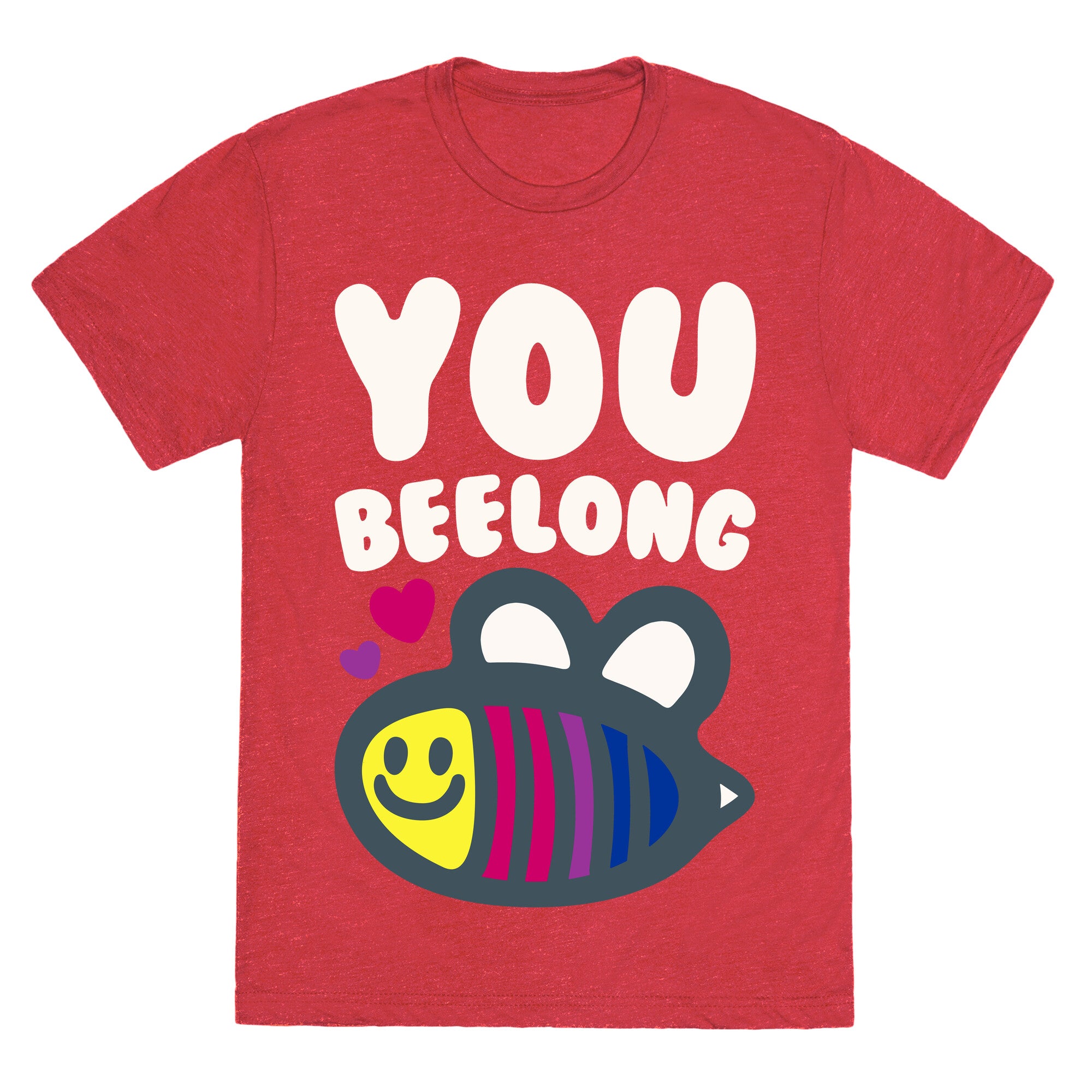 You Belong Bisexual Pride White Print Unisex Triblend Tee