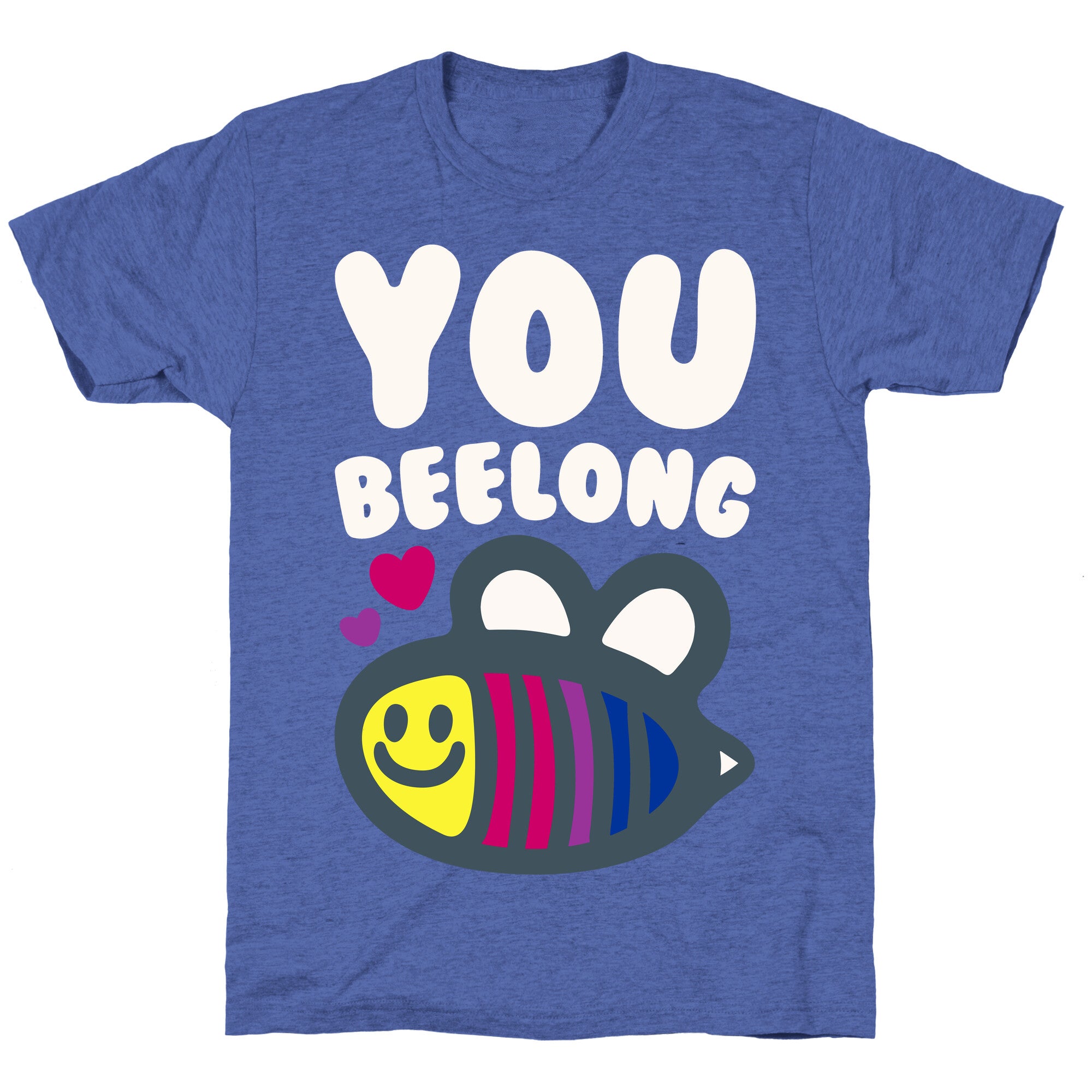 You Belong Bisexual Pride White Print Unisex Triblend Tee