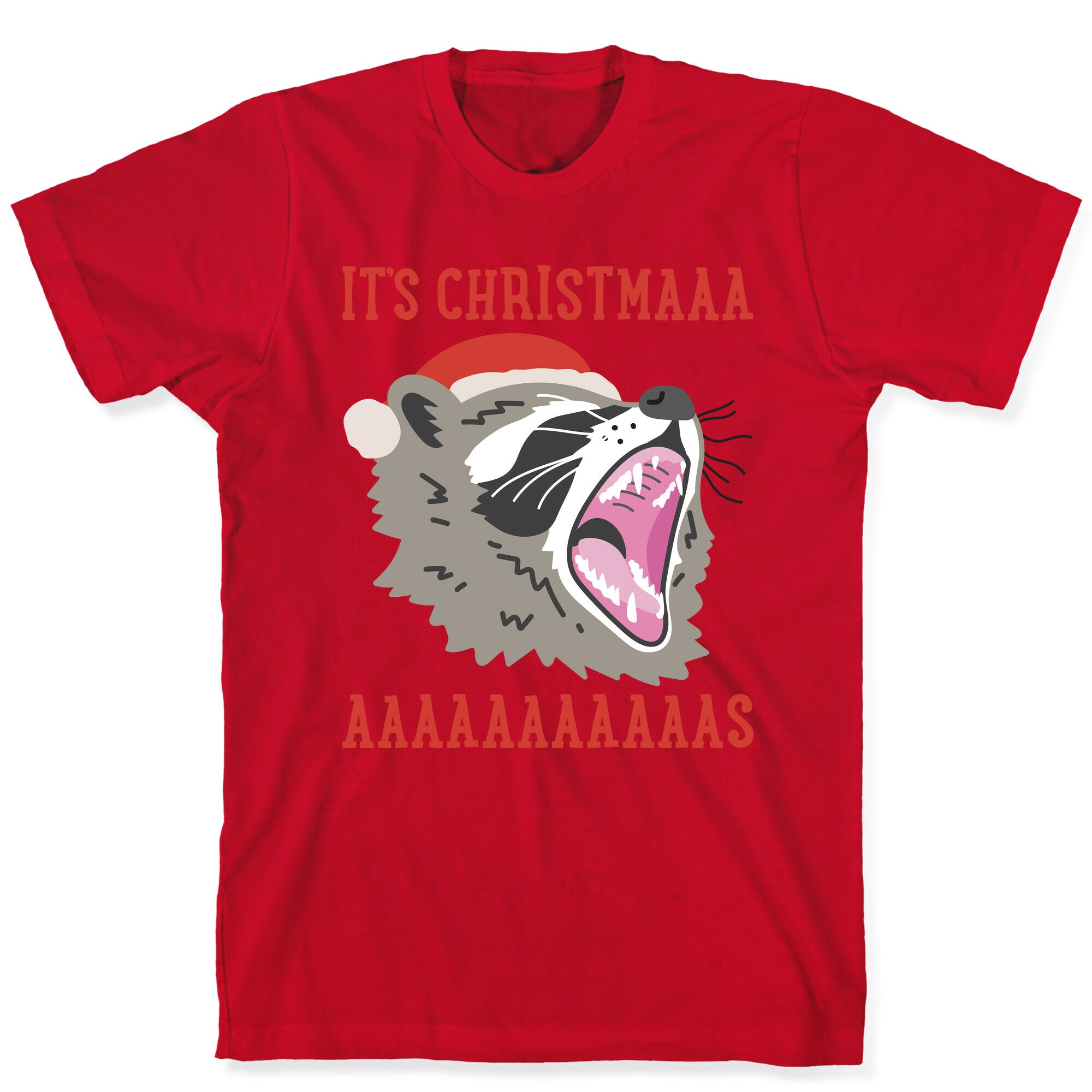 It's Christmas Screaming Raccoon T-Shirt