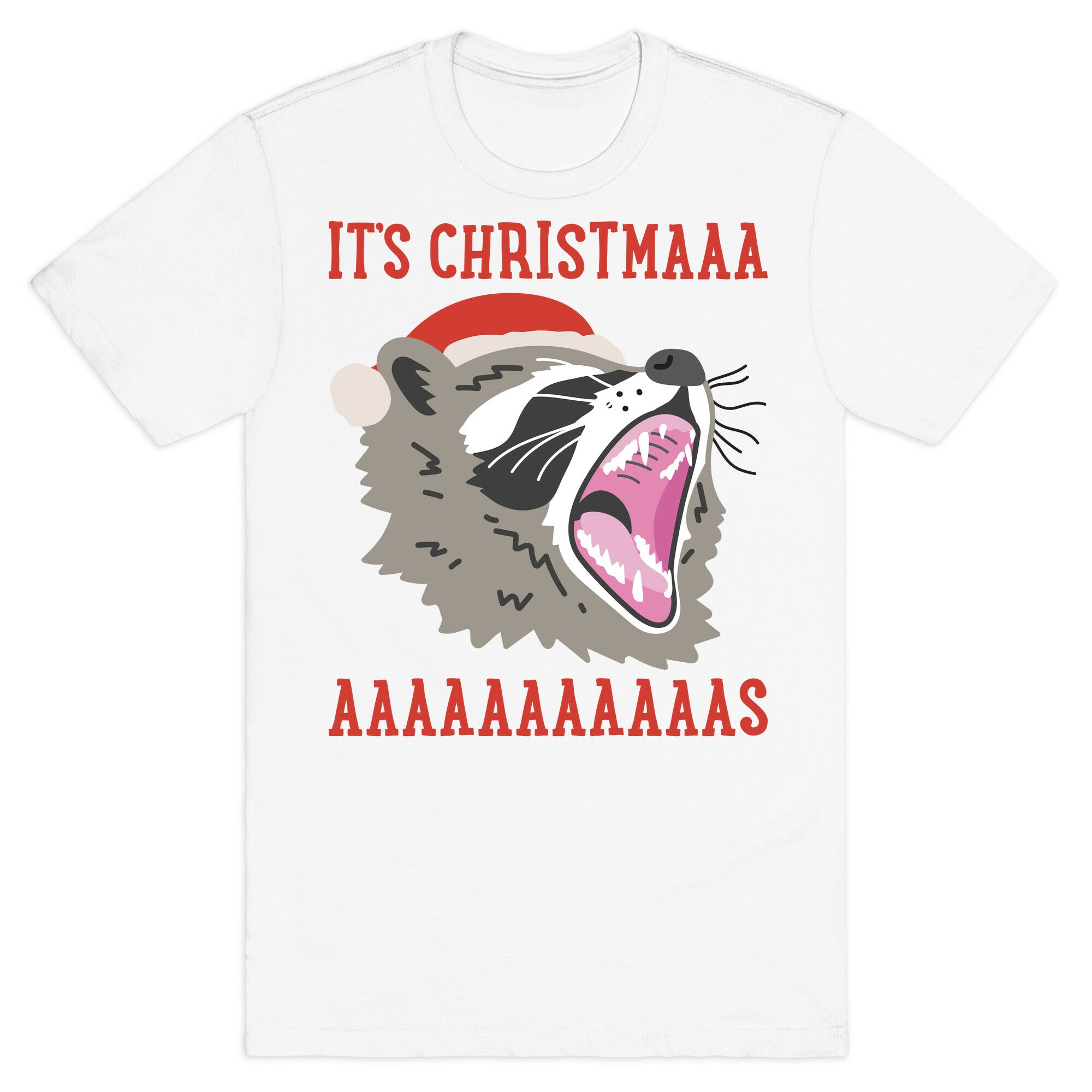 It's Christmas Screaming Raccoon T-Shirt