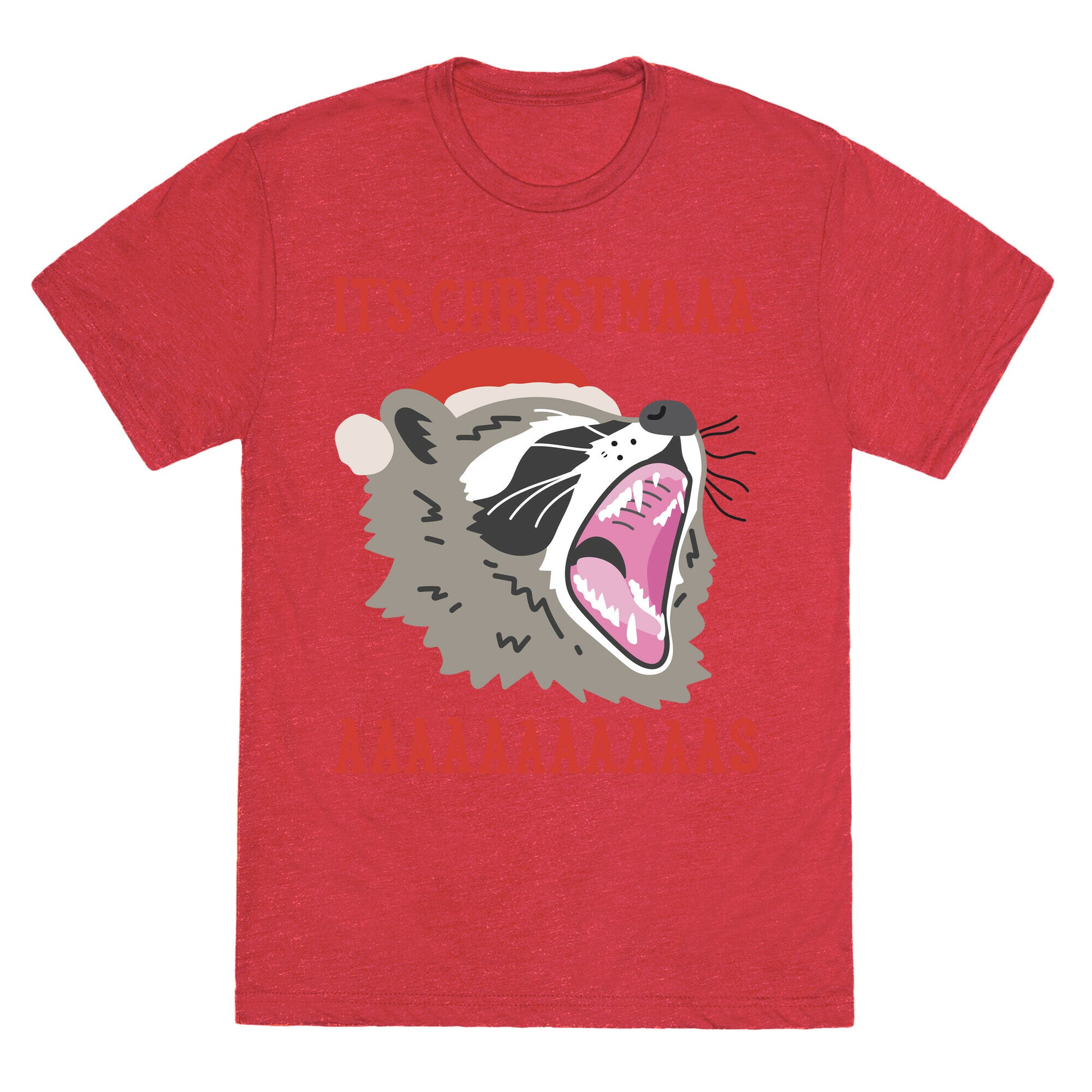 It's Christmas Screaming Raccoon Unisex Triblend Tee