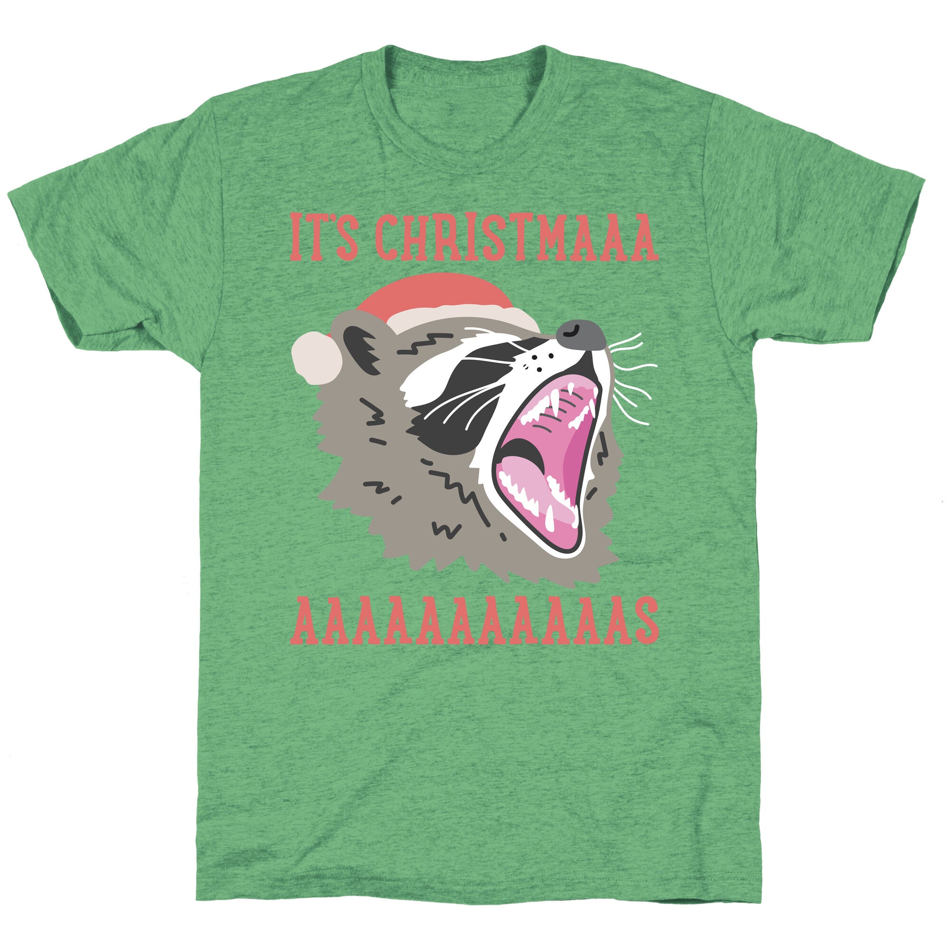 It's Christmas Screaming Raccoon Unisex Triblend Tee