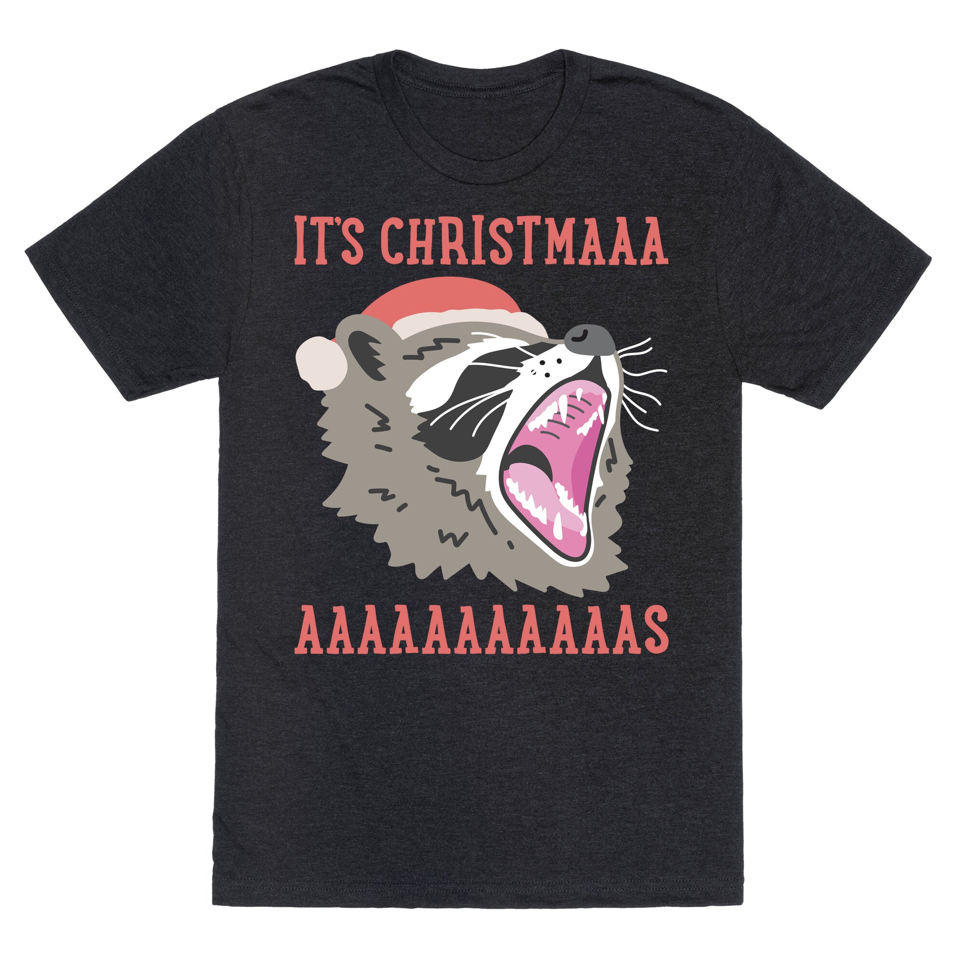 It's Christmas Screaming Raccoon Unisex Triblend Tee
