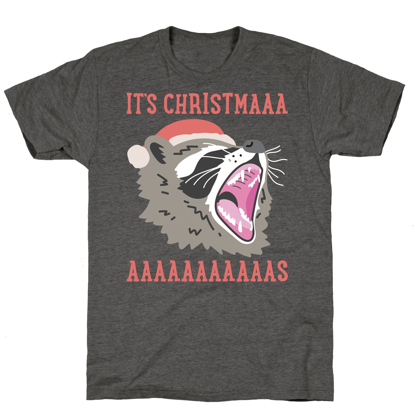 It's Christmas Screaming Raccoon Unisex Triblend Tee