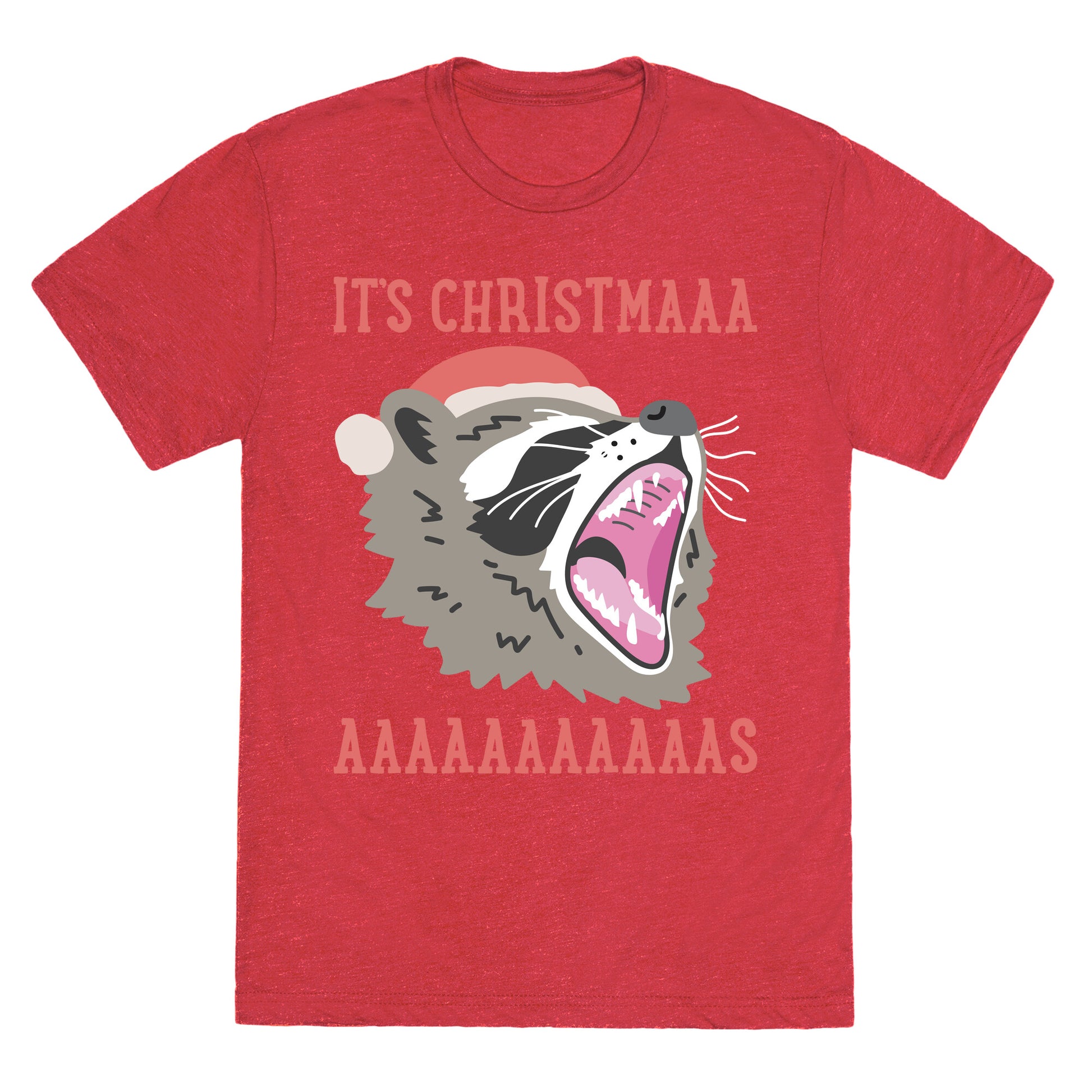 It's Christmas Screaming Raccoon Unisex Triblend Tee