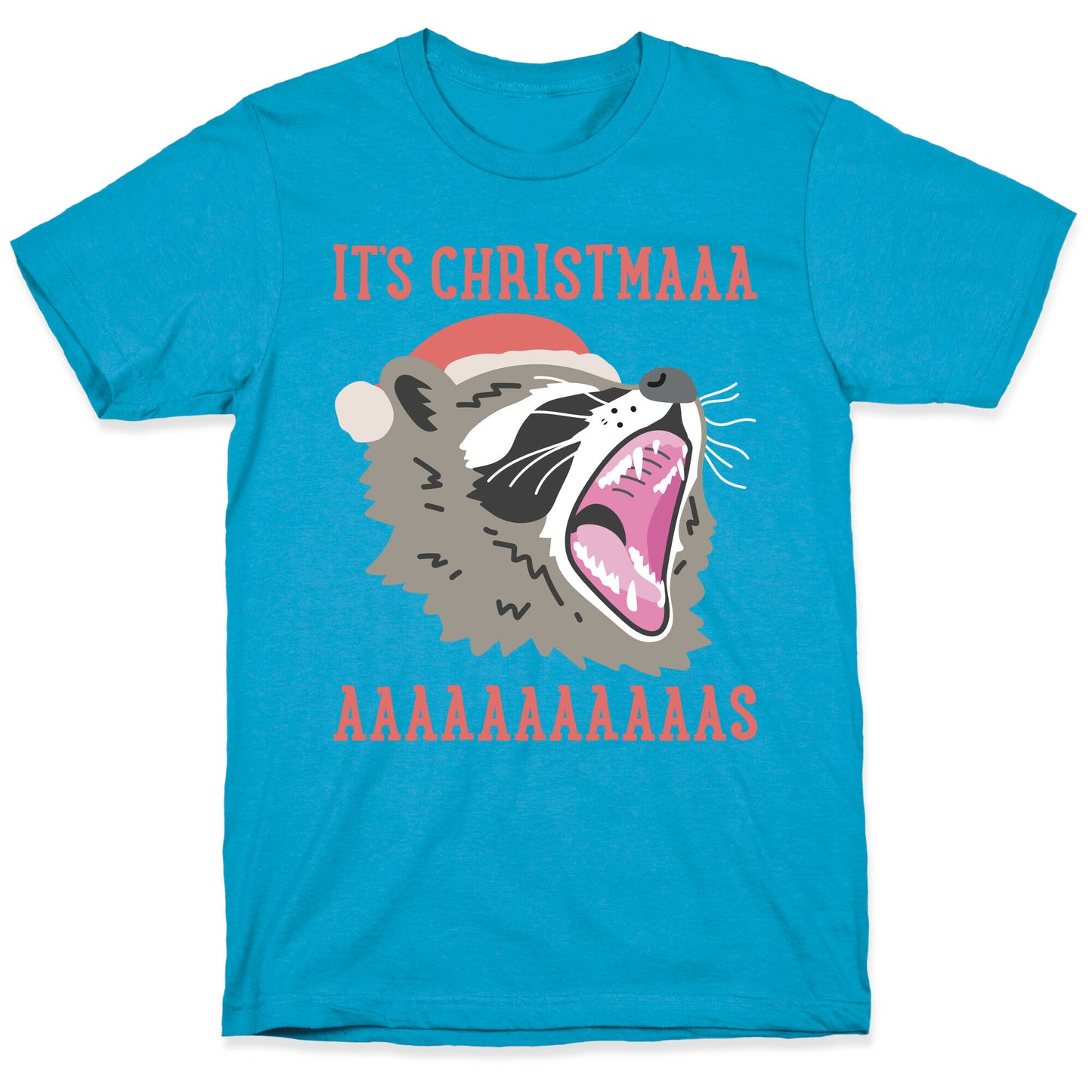 It's Christmas Screaming Raccoon Unisex Triblend Tee