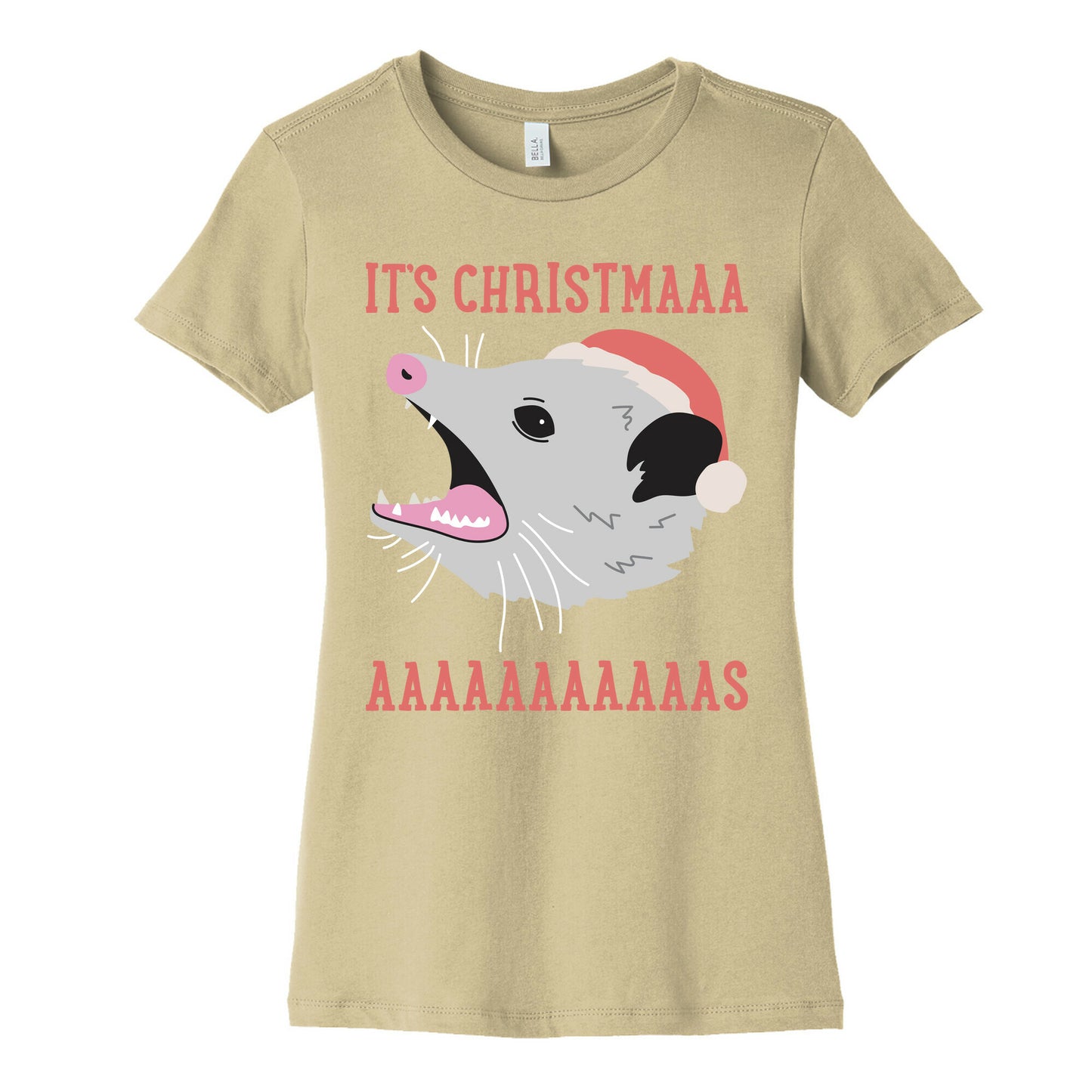 It's Christmas Screaming Opossum Women's Cotton Tee