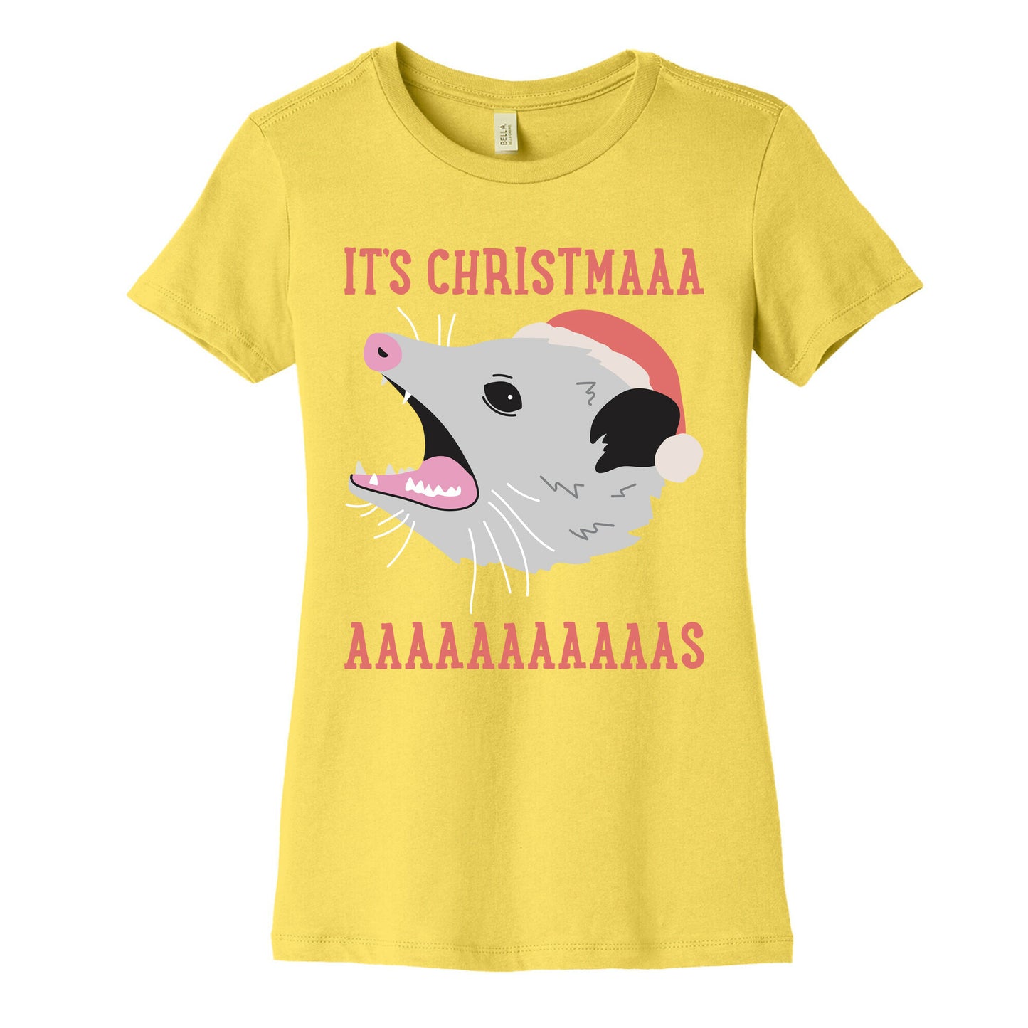 It's Christmas Screaming Opossum Women's Cotton Tee